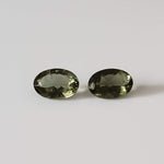  Authentic Moldavite | 2 Piece Lot | Oval Cut | 6x4mm | Chlum Region, Czech Republic 