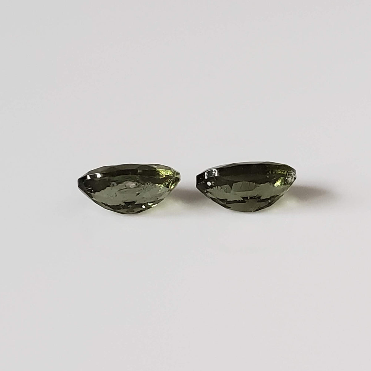  Authentic Moldavite | 2 Piece Lot | Oval Cut | 6x4mm | Chlum Region, Czech Republic 2