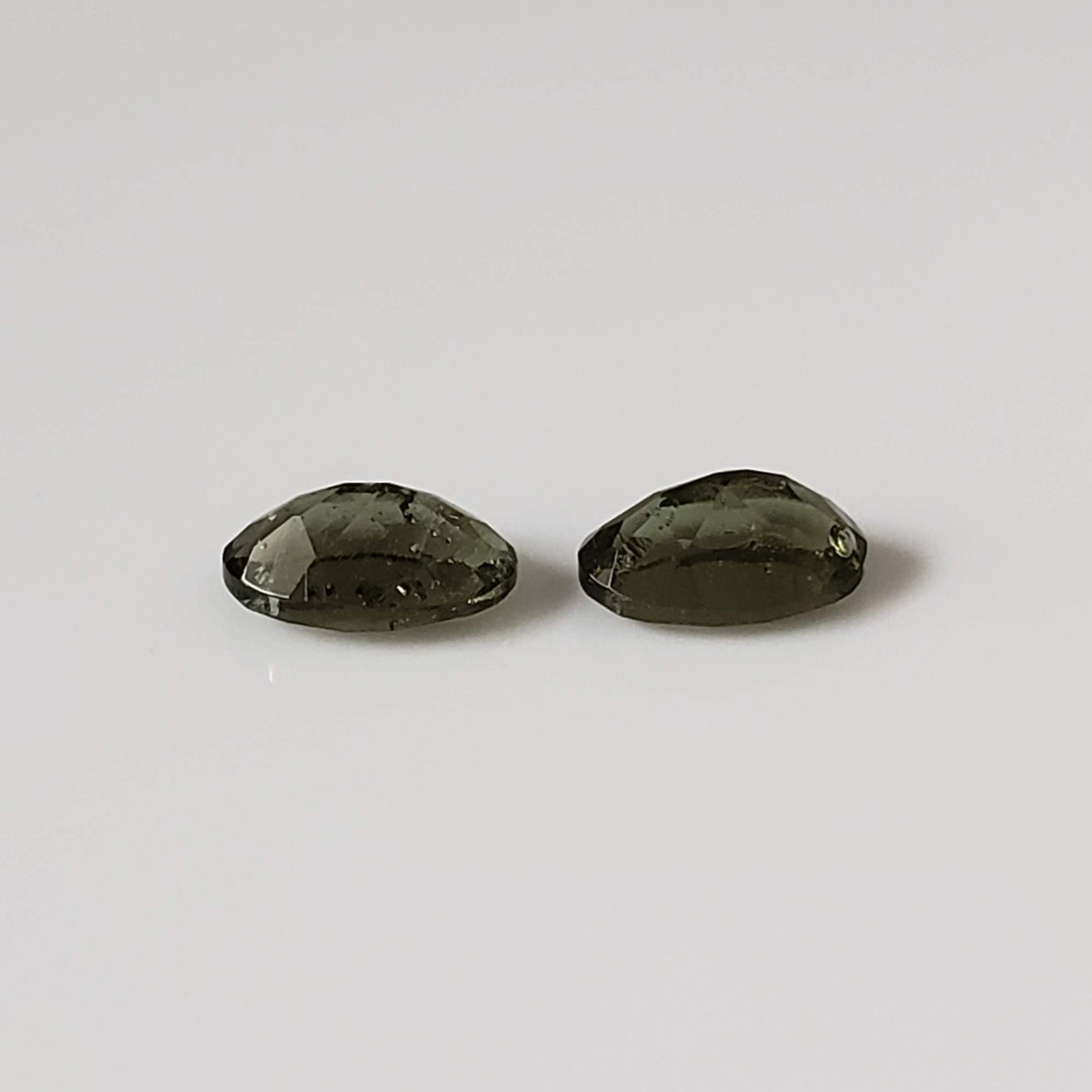  Authentic Moldavite | 2 Piece Lot | Oval Cut | 6x4mm | Chlum Region, Czech Republic 5