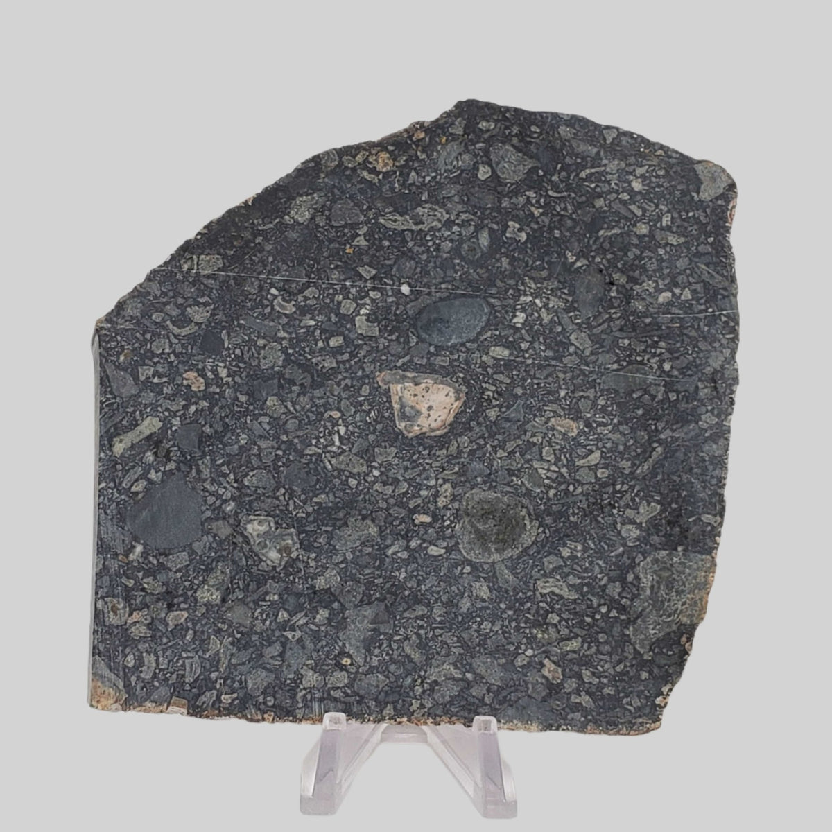  Black Onaping | 191 Grams | Impactite Breccia Slice | Sudbury Structure, Canada 