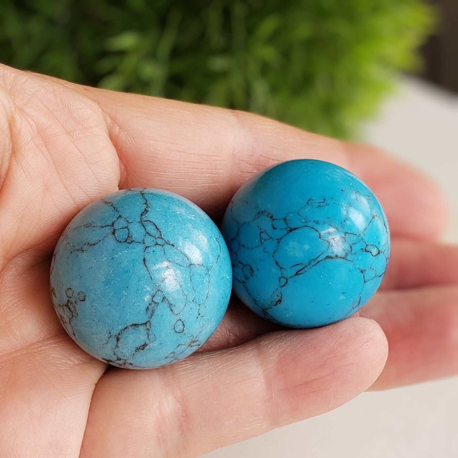  Blue Howlite Sphere | 30 mm 1.2 inches | 31 grams 