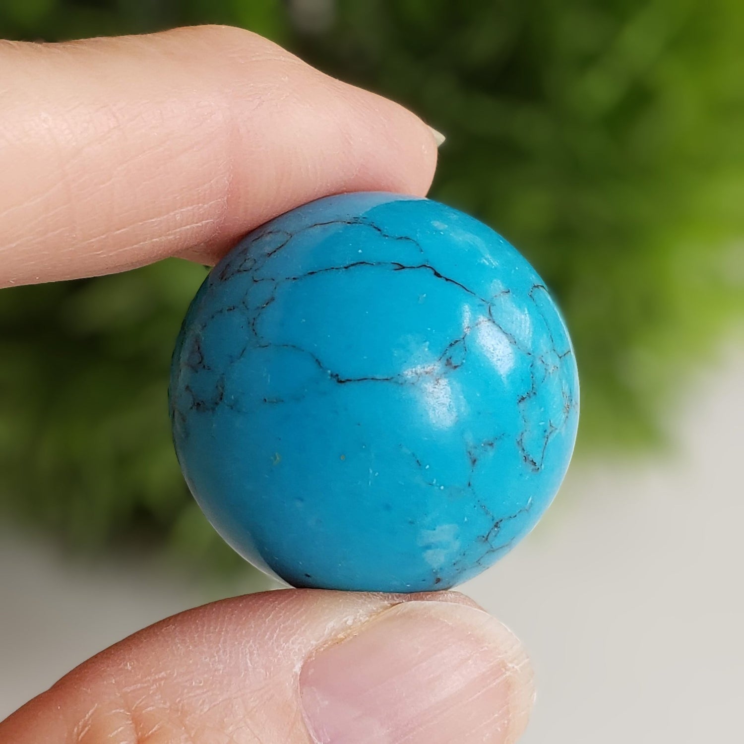  Blue Howlite Sphere | 30 mm 1.2 inches | 31 grams 1
