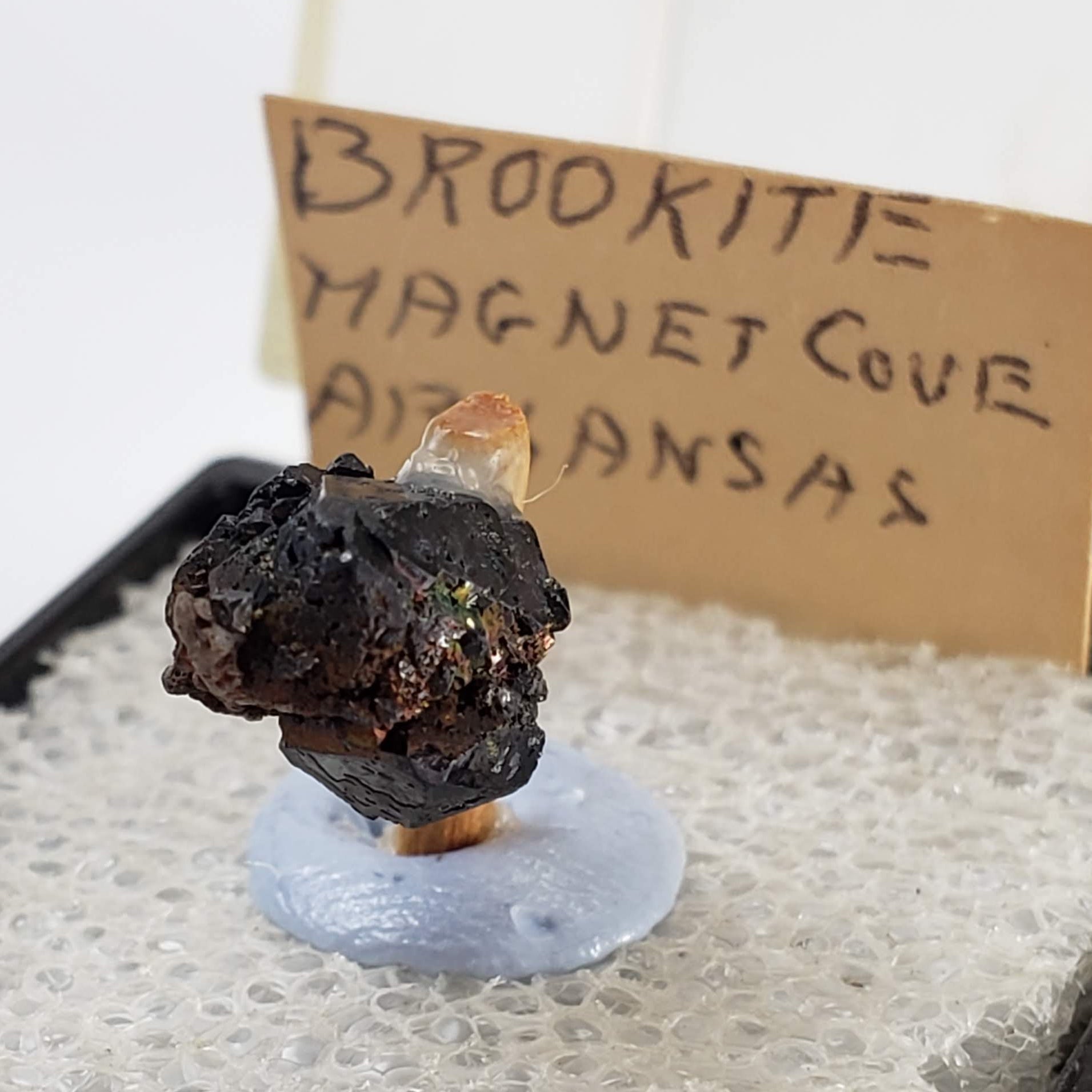  Brookite Crystal | Natural Arkansite | Perky Box Thumbnail Specimen | Magnet Cove, Arkansas, USA 