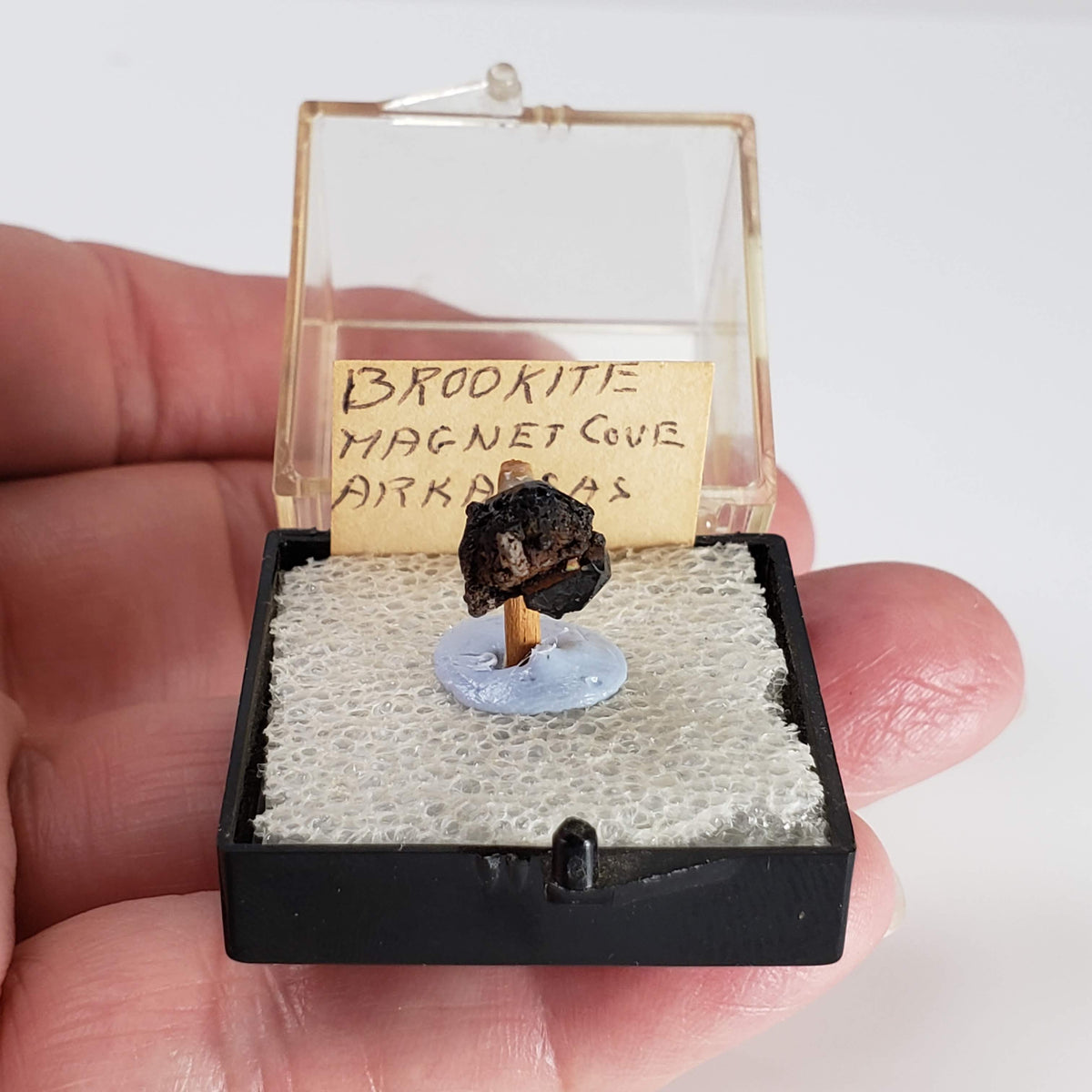  Brookite Crystal | Natural Arkansite | Perky Box Thumbnail Specimen | Magnet Cove, Arkansas, USA 6
