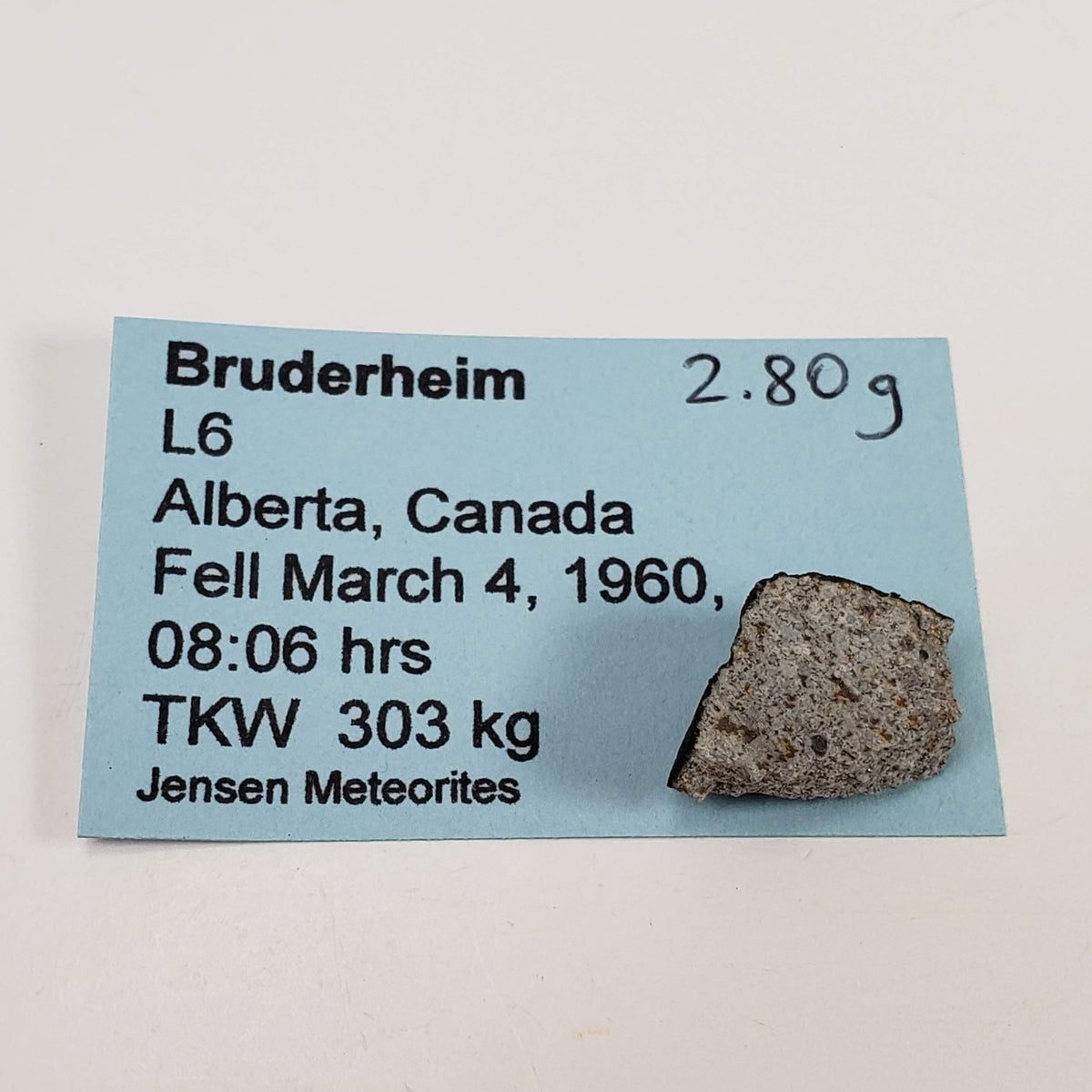  Bruderheim Meteorite | 2.80gr | Part Slice | L6 Class | Observed Fall 1960 Canada | SO24 1