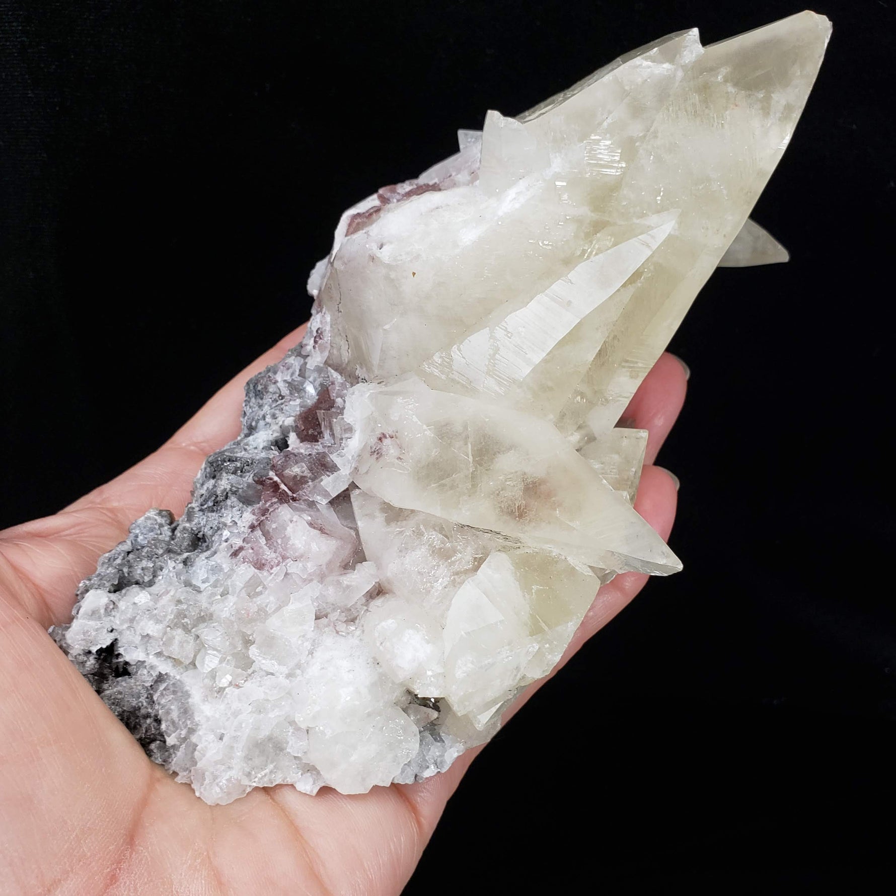  Calcite Points and Red Realgar Cluster | 462 Gr | Shimen Mine, Hunan Province, China 5