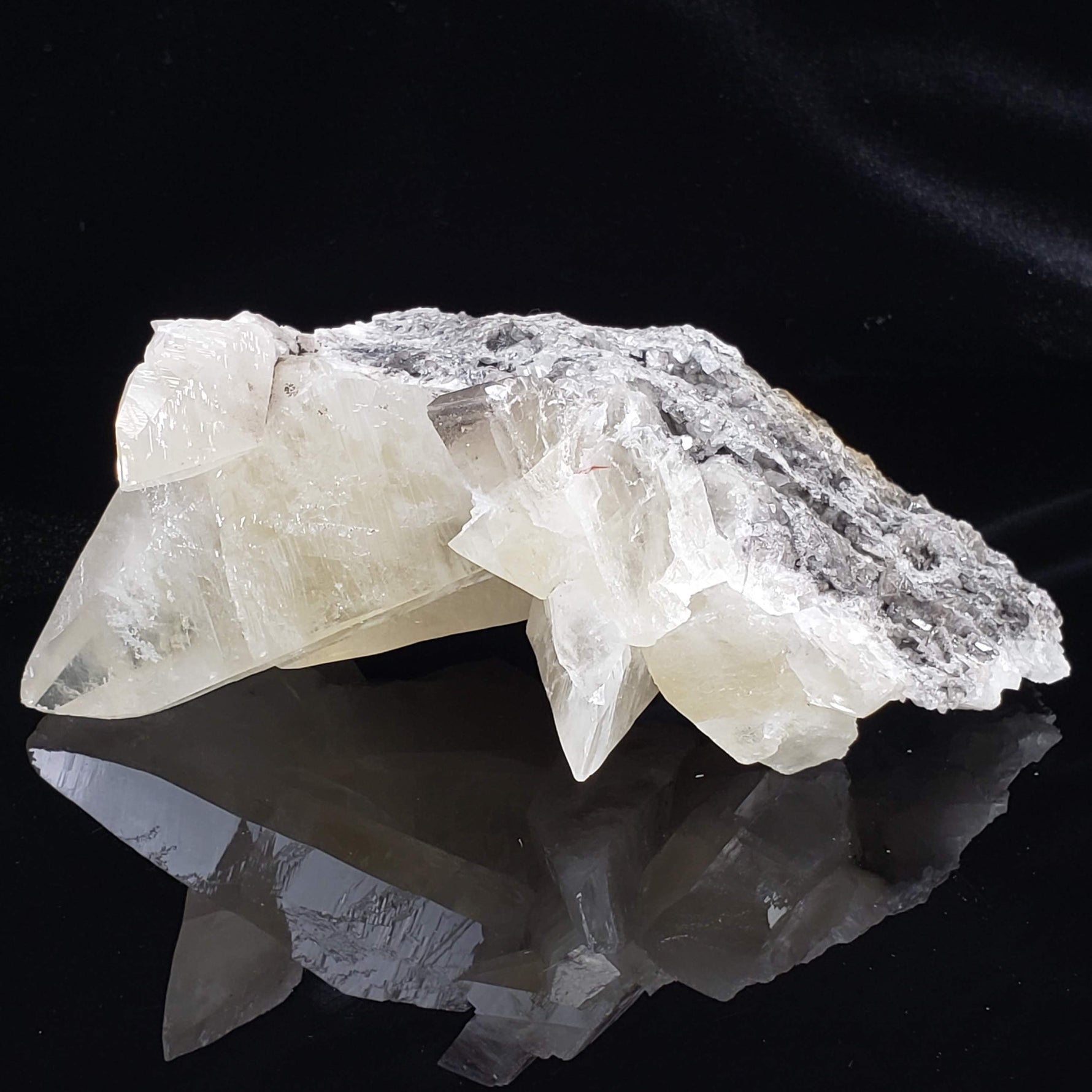  Calcite Points and Red Realgar Cluster | 462 Gr | Shimen Mine, Hunan Province, China 6