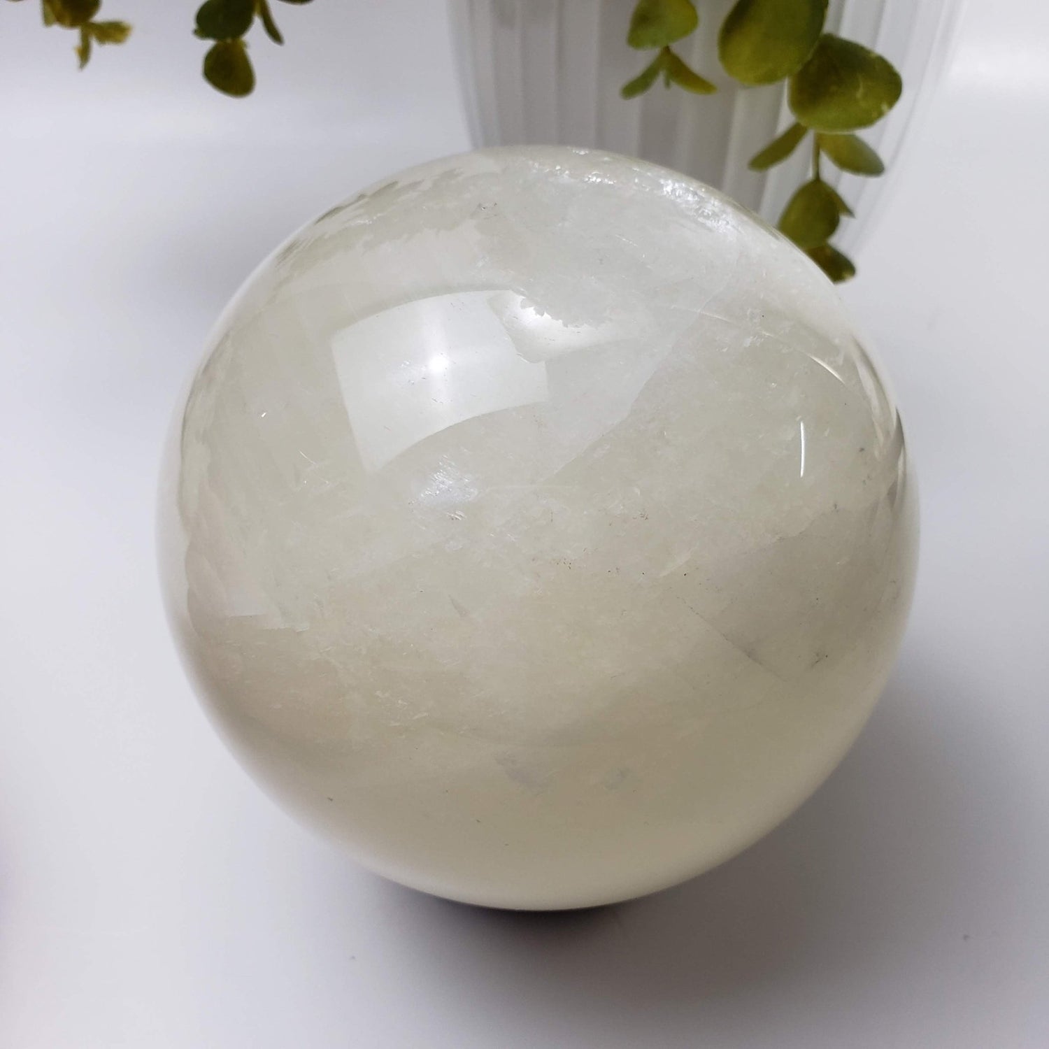 Calcite Sphere | Creamy White Crystal Ball | 110 mm, 4.25 in | Huge 1.9 Kg | China 9