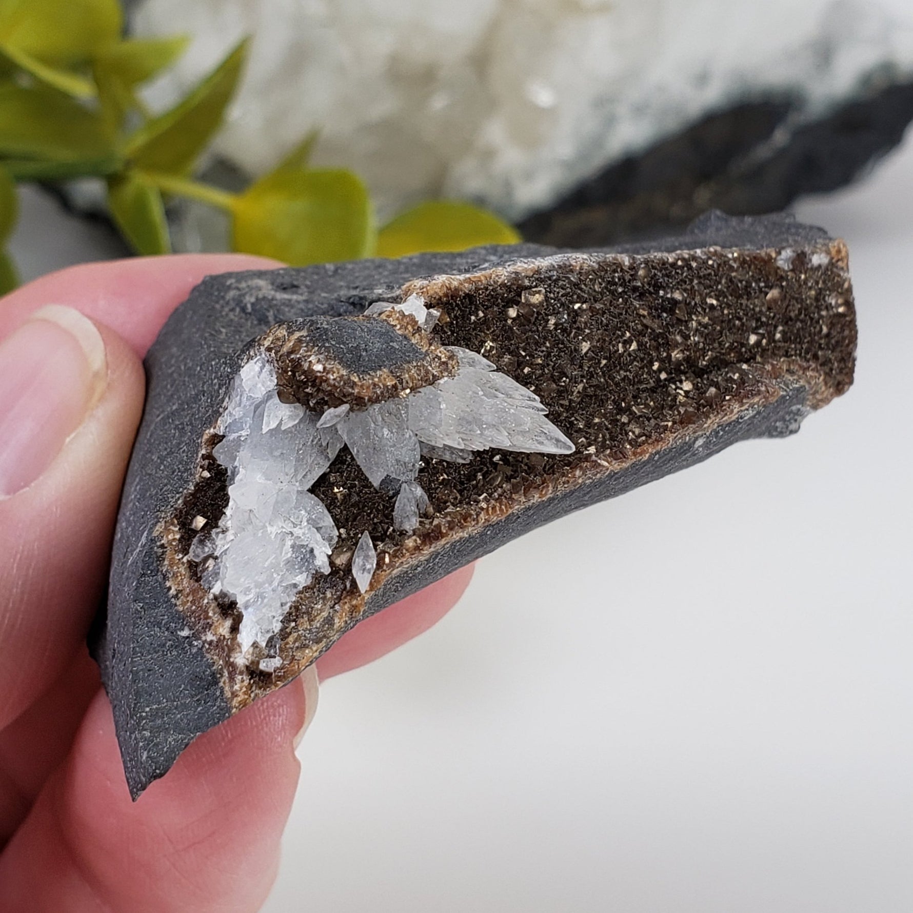  Calcite on Calcite on Matrix | Crystal Cluster 55.52g | Oskaloosa, Mahaska County, Iowa, USA | SO24 4