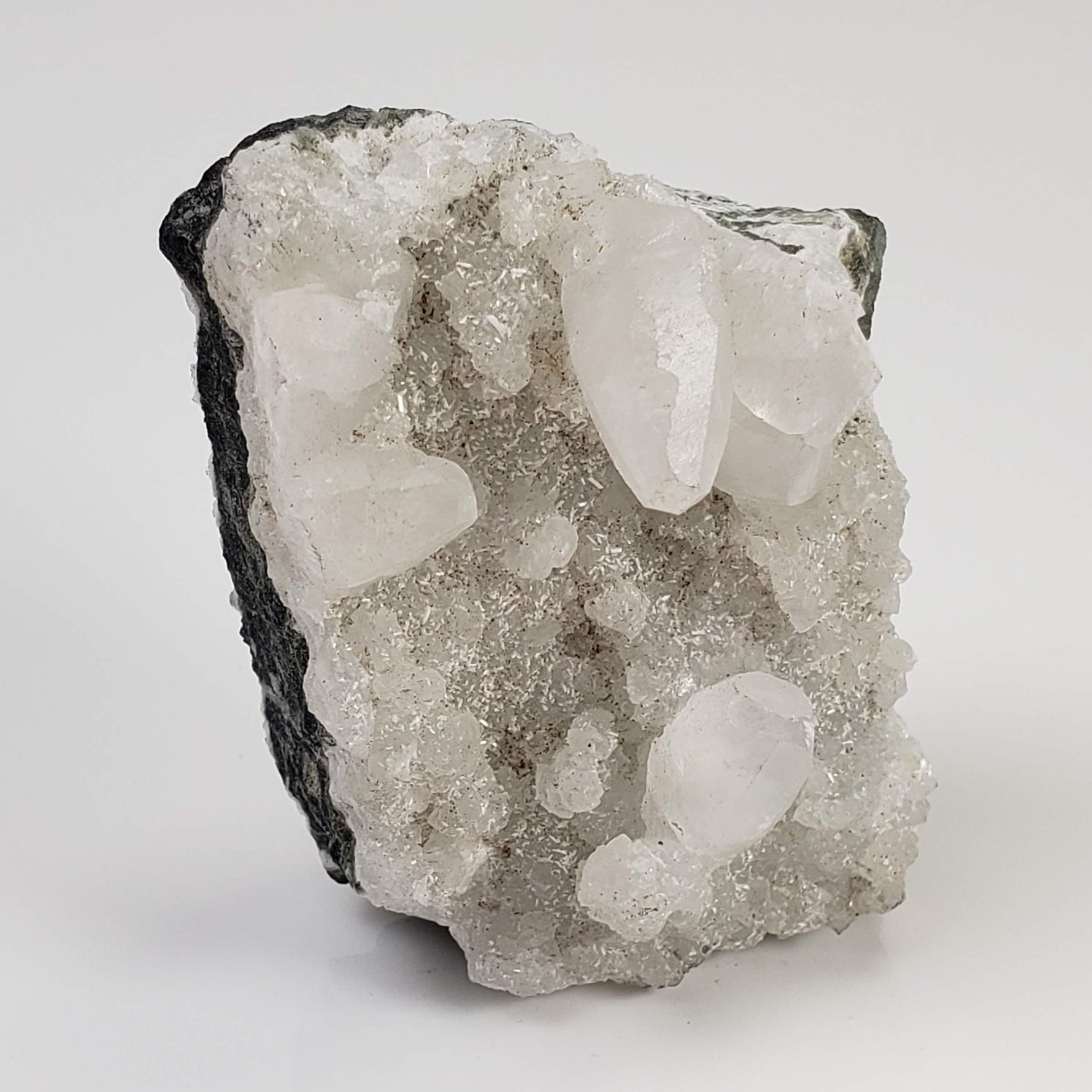  Calcite on Prehnite Crystal Cluster | 96 grams | Mumbai, India 