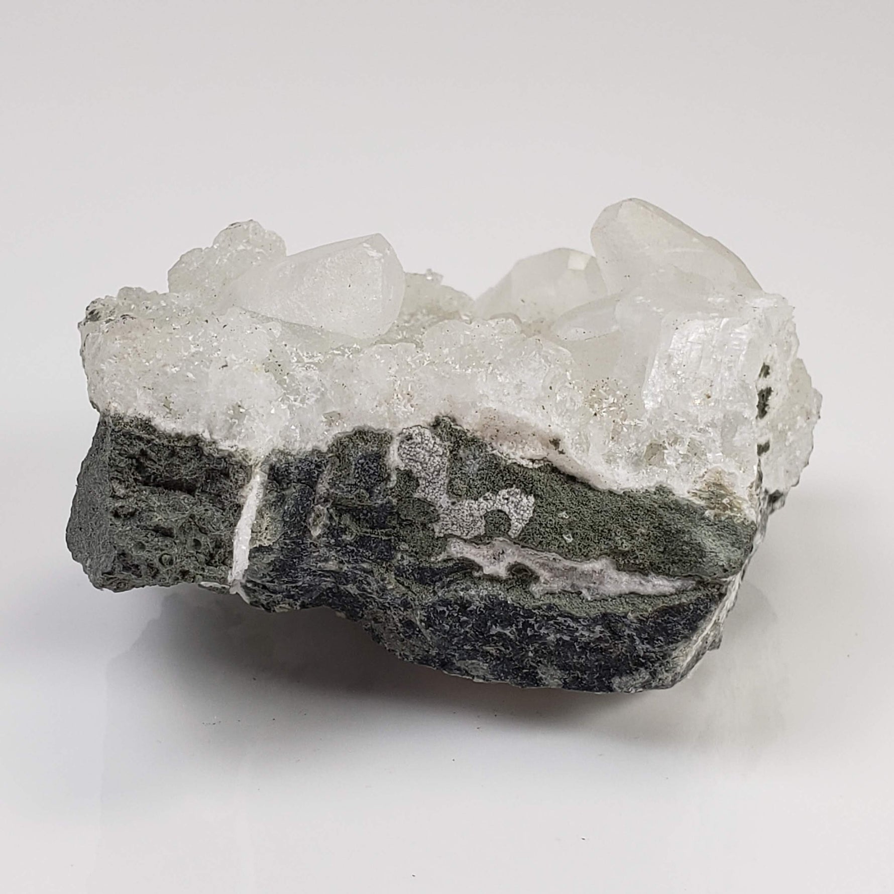  Calcite on Prehnite Crystal Cluster | 96 grams | Mumbai, India 3