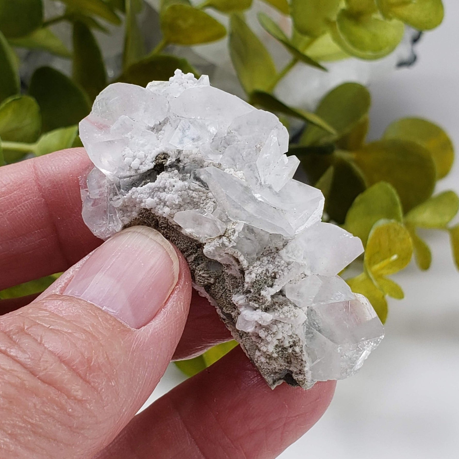  Calcite on Snowy Quartz Cluster | 21.2 gr | Xianhualing, Hunan Province, China 2