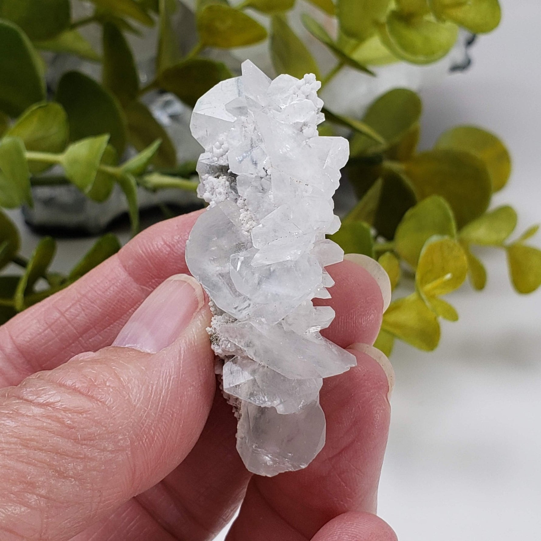  Calcite on Snowy Quartz Cluster | 21.2 gr | Xianhualing, Hunan Province, China 3