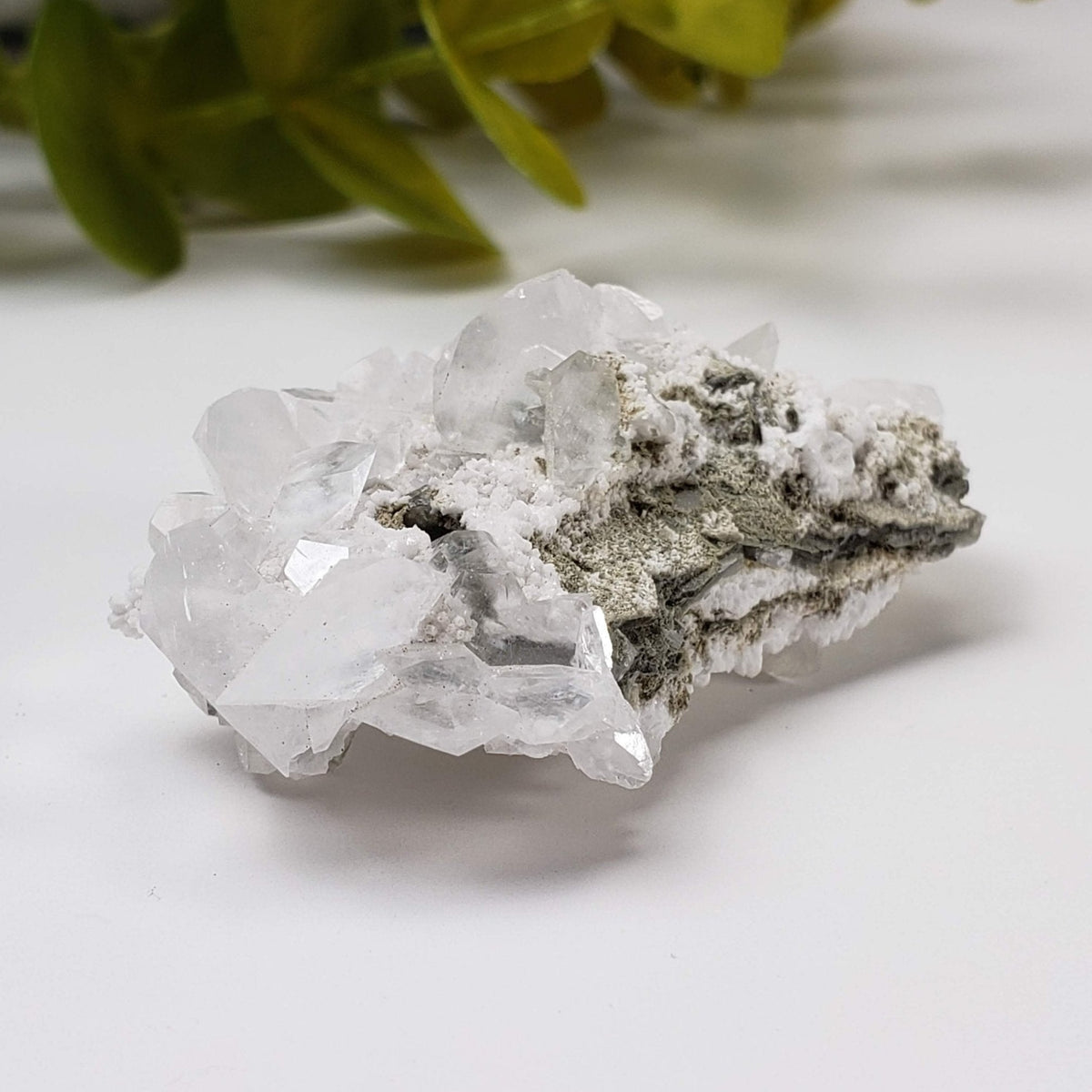  Calcite on Snowy Quartz Cluster | 21.2 gr | Xianhualing, Hunan Province, China 4