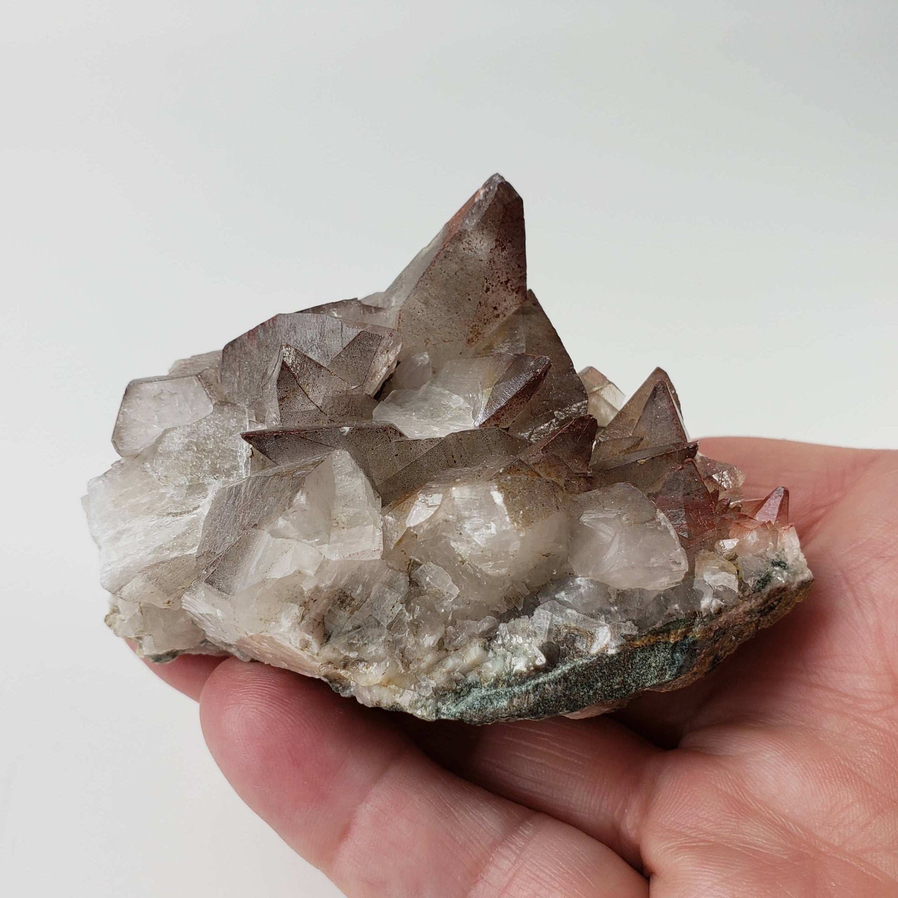  Calcite with Hematite on Matrix | 160.5 grams | Fluorescent Crystal | Lane's Quarry, Westfield MA 5