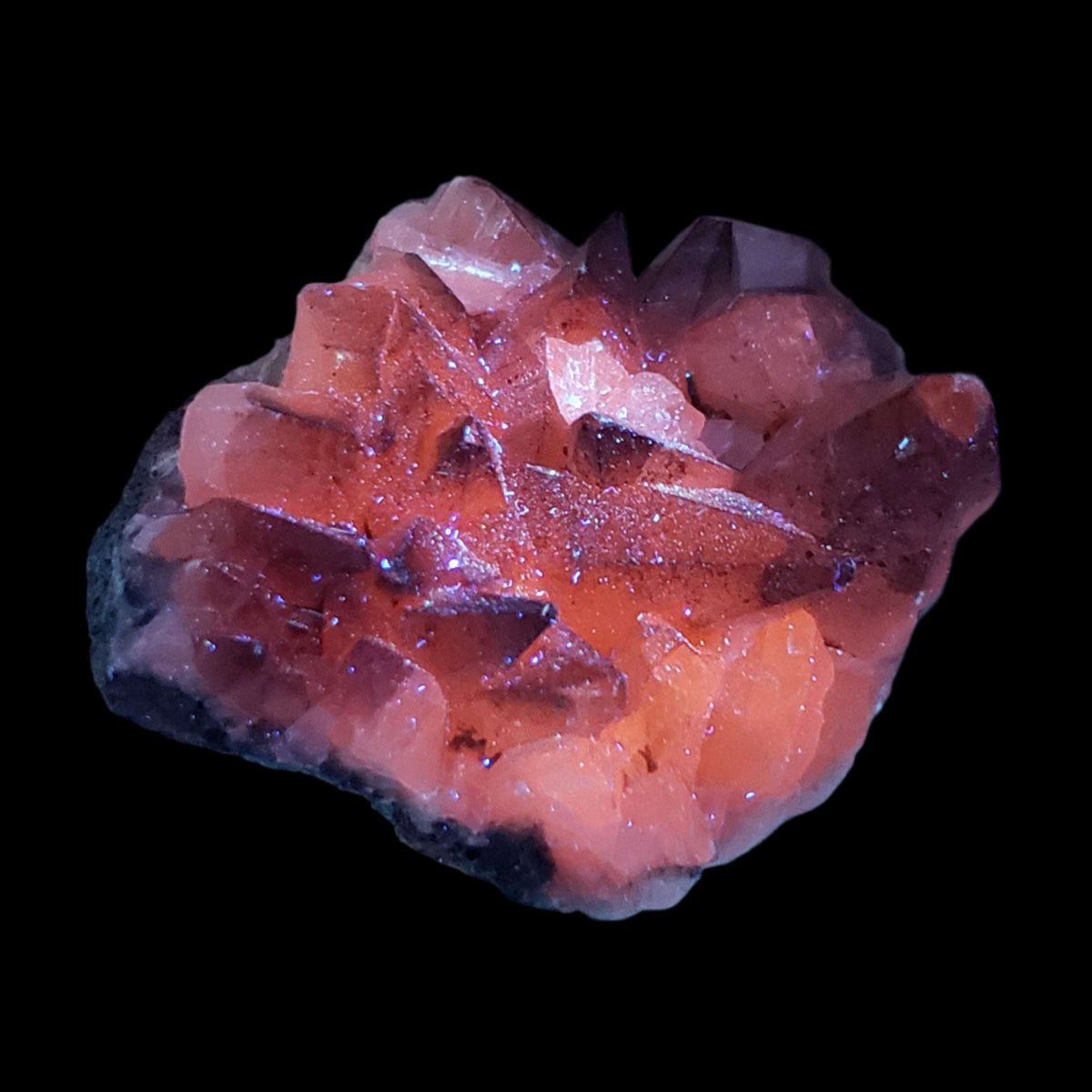  Calcite with Hematite on Matrix | 160.5 grams | Fluorescent Crystal | Lane's Quarry, Westfield MA 7