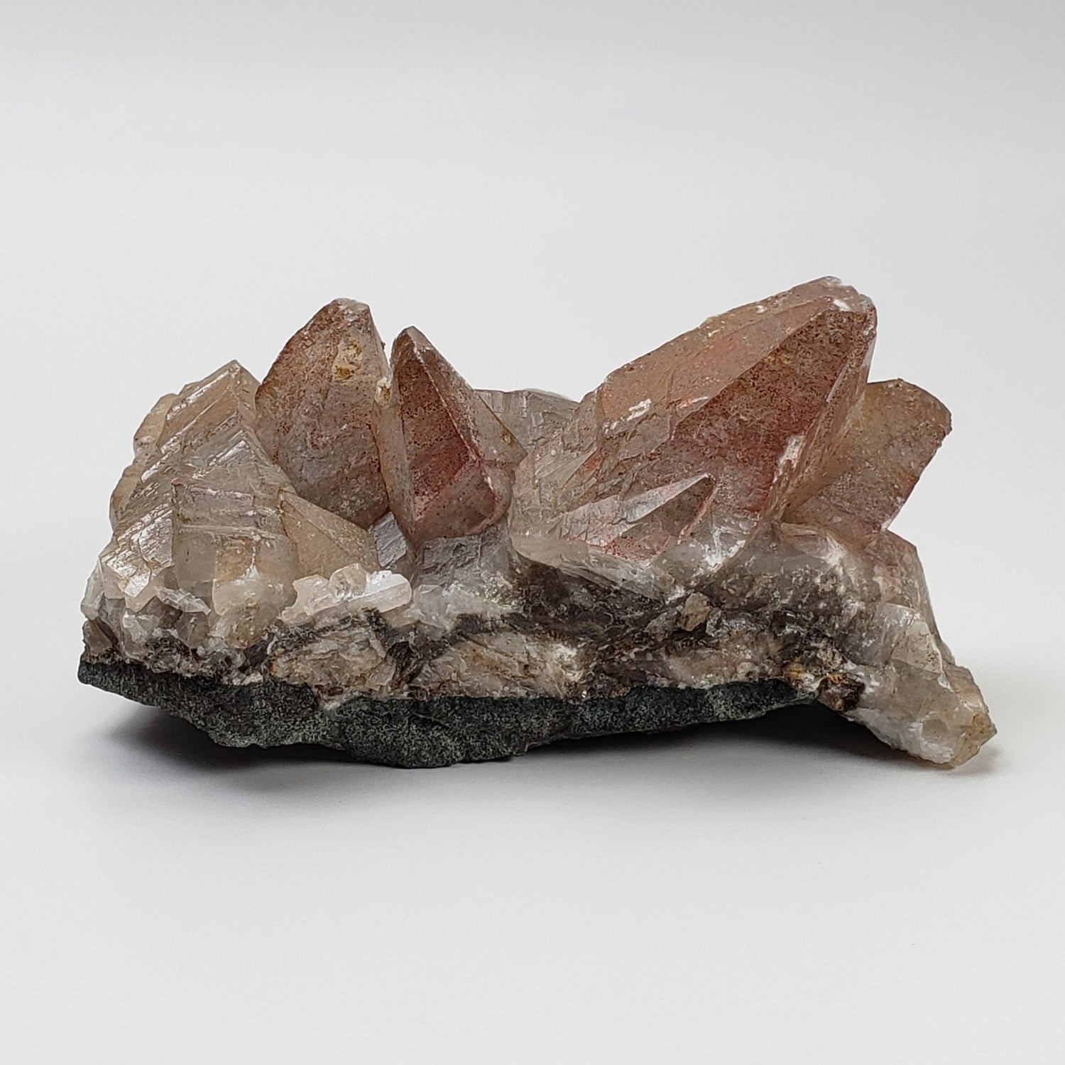  Calcite with Hematite on Matrix | 267.8 grams | Fluorescent Crystal | Lane's Quarry, Westfield MA 