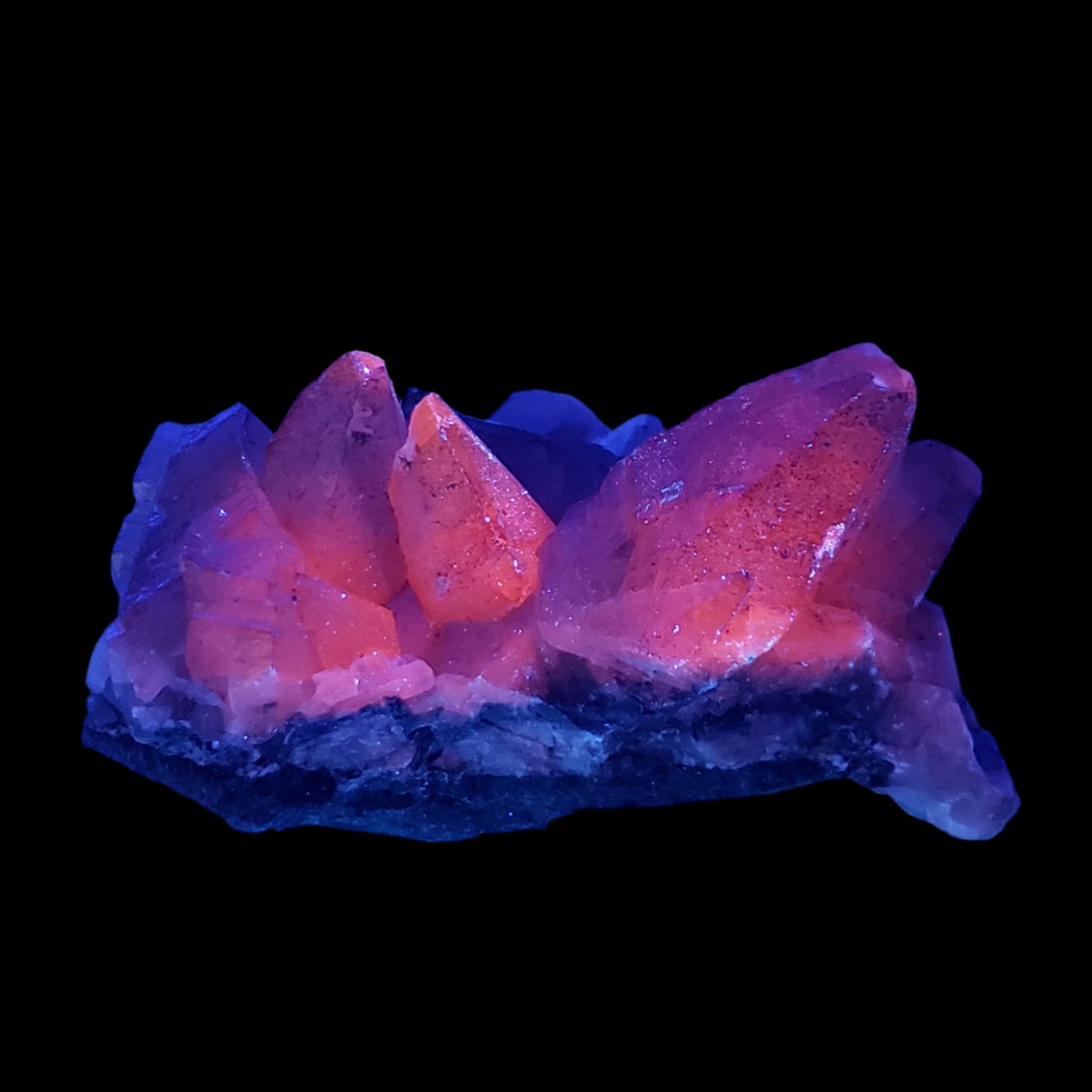  Calcite with Hematite on Matrix | 267.8 grams | Fluorescent Crystal | Lane's Quarry, Westfield MA 7