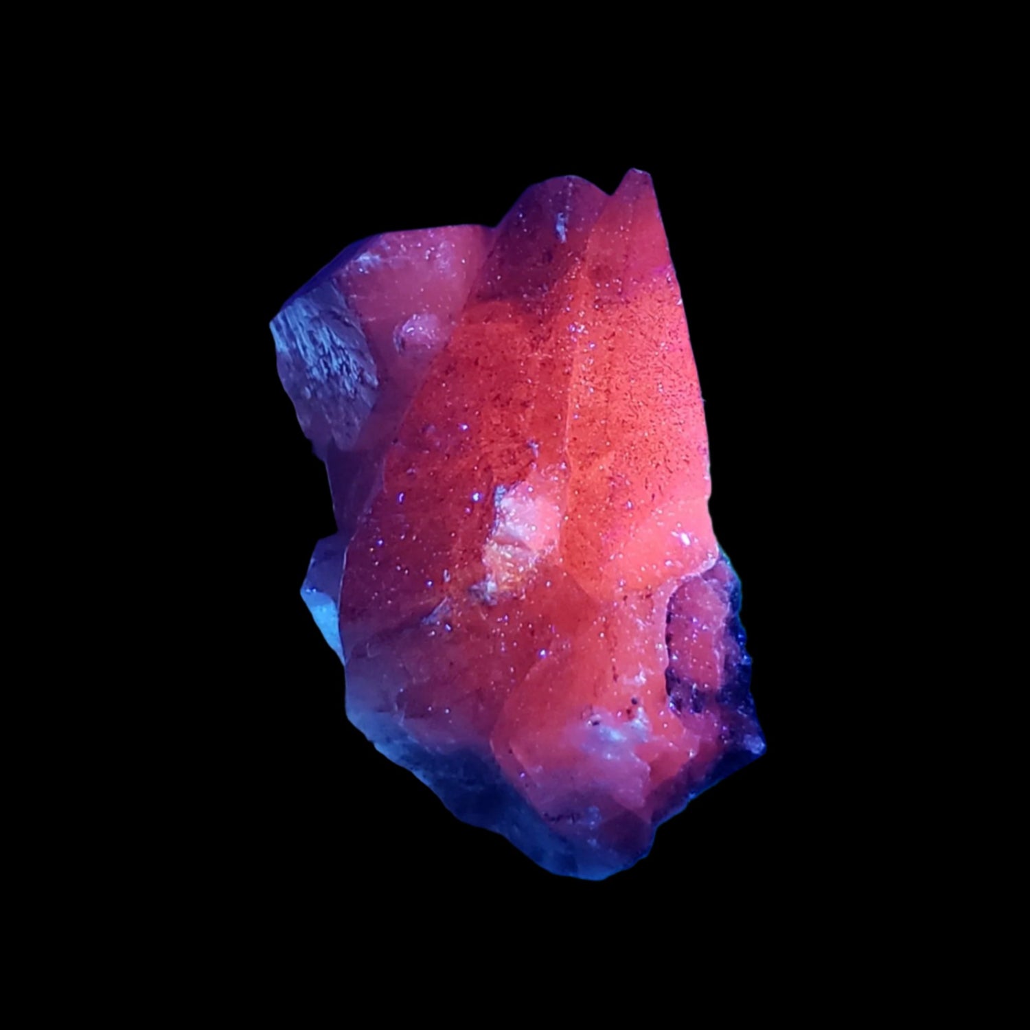  Calcite with Hematite on Matrix | 38 grams | Fluorescent Crystal | Lane's Quarry, Westfield MA 7