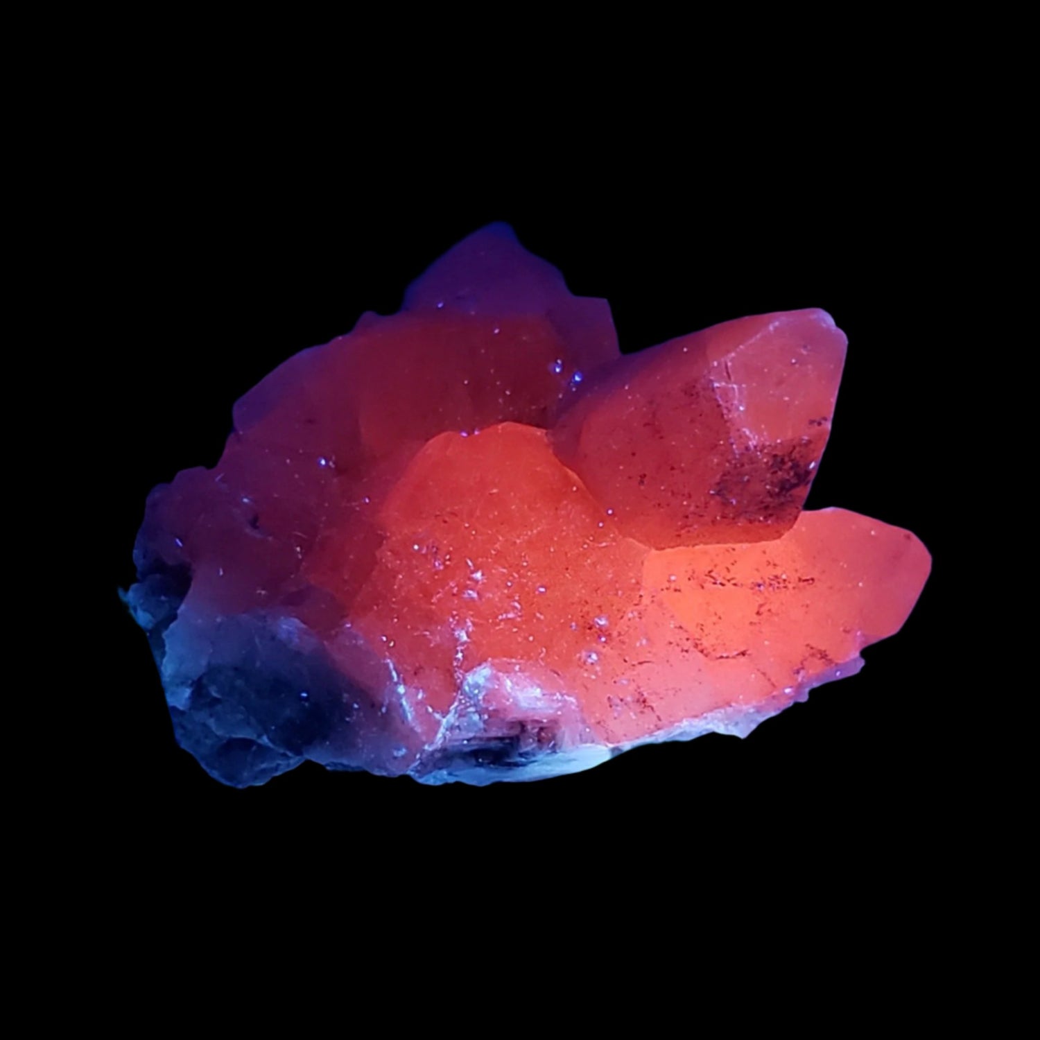  Calcite with Hematite on Matrix | 58.3 grams | Fluorescent Crystal | Lane's Quarry, Westfield MA 6