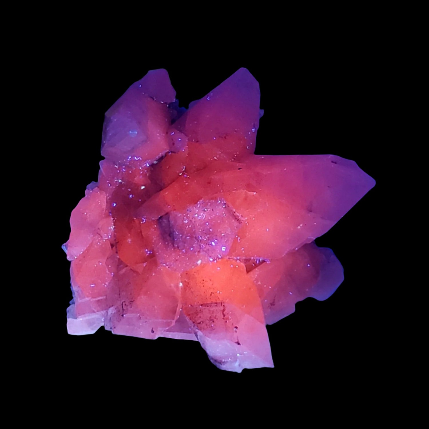  Calcite with Hematite on Matrix | 58 grams | Fluorescent Crystal | Lane's Quarry, Westfield MA 6