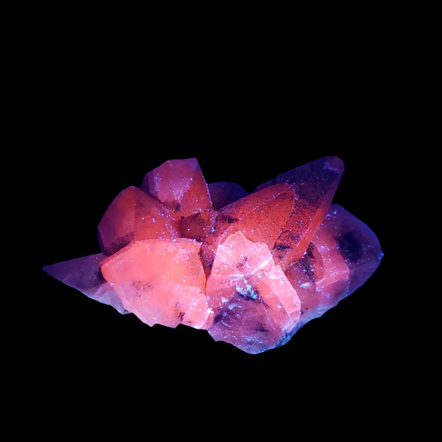  Calcite with Hematite on Matrix | 62.2 grams | Fluorescent Crystal | Lane's Quarry, Westfield MA 6