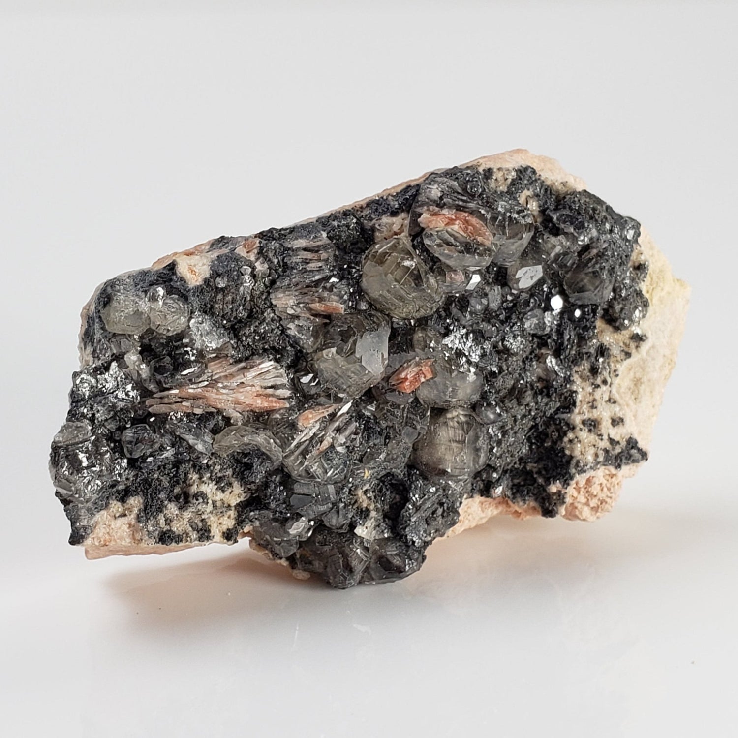  Cerussite and Barite on Galena Matrix | 35 gr | Morocco 1