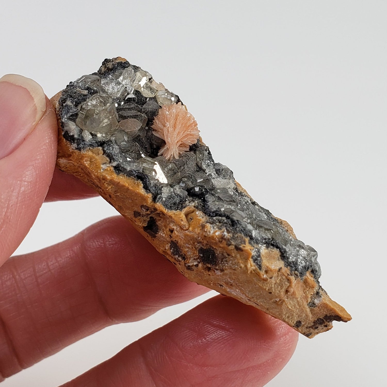  Cerussite and Barite on Galena Matrix | 46 gr | Morocco 