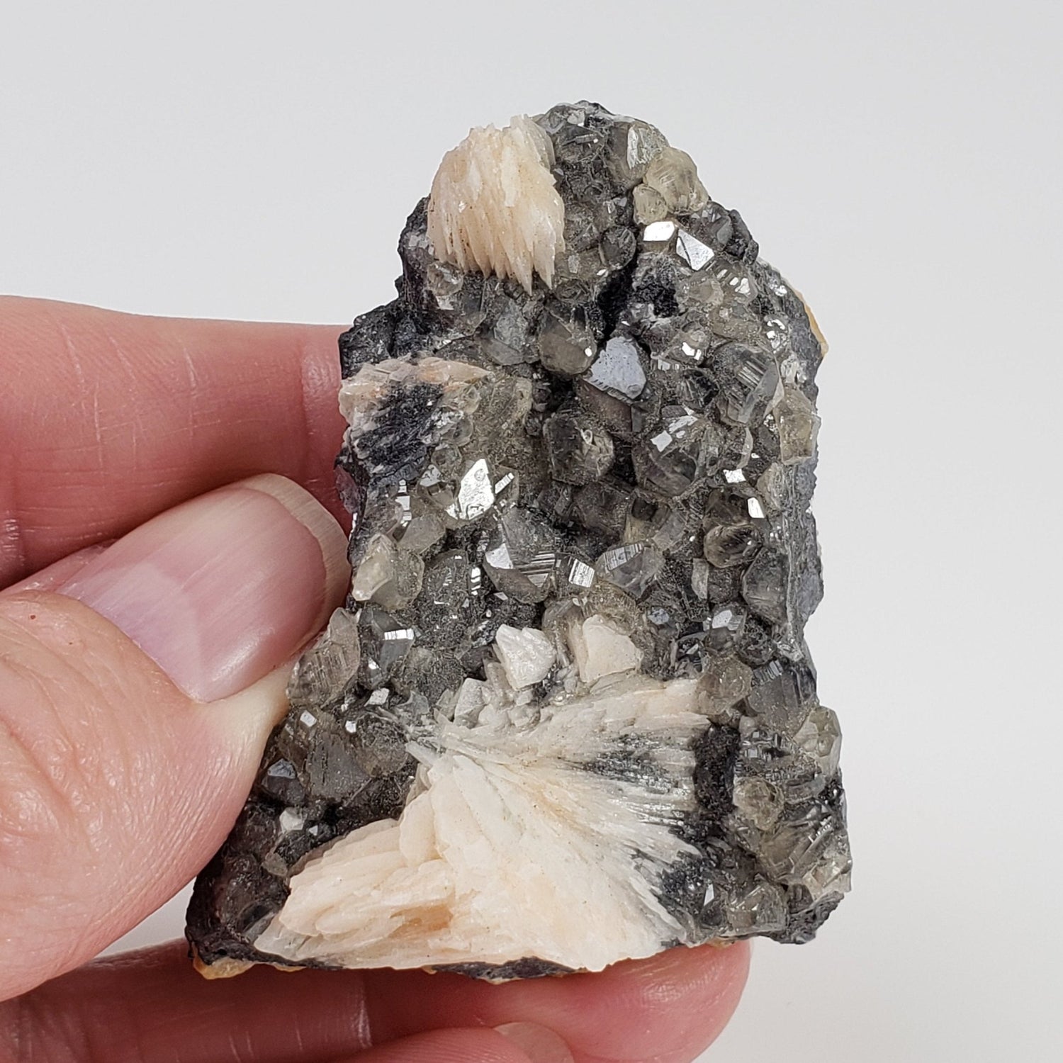  Cerussite and Pink Barite on Galena Matrix | 78 gr | Morocco 