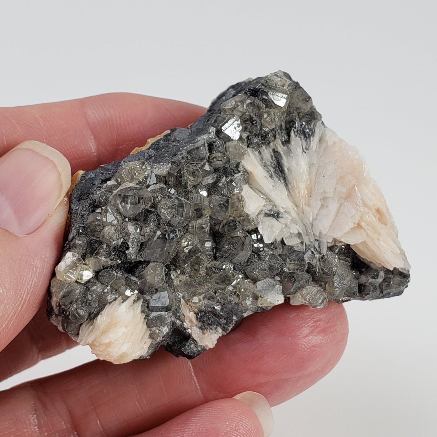  Cerussite and Pink Barite on Galena Matrix | 78 gr | Morocco 1