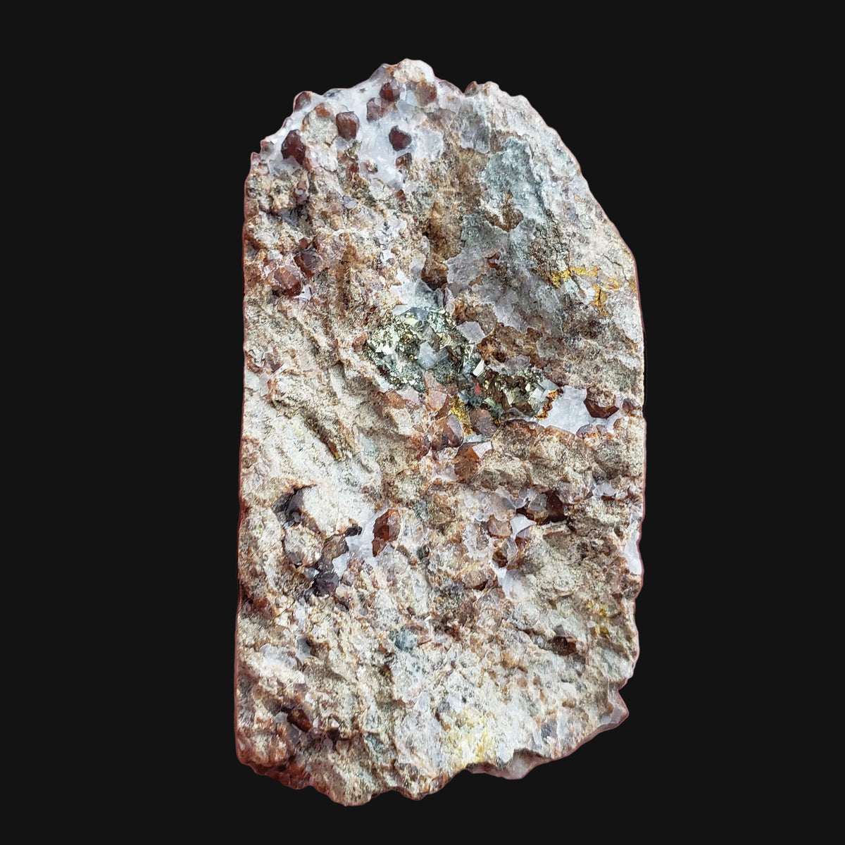  Chalcopyrite, Pyrite, Grossular Crystals | Drilled Core Sample | 81 Grams | Grasberg Open Pit Copper Mine, Indonesia 