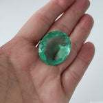   Chrome Fluorite | Oval Cut | Green | Huge | 32x28mm 91.50ct | Africa 