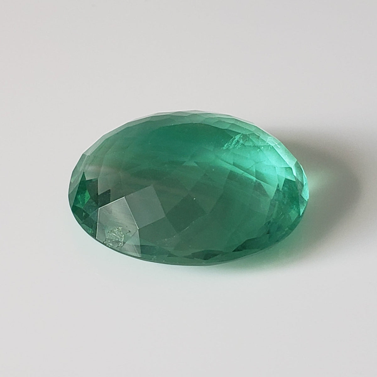   Chrome Fluorite | Oval Cut | Green | Huge | 32x28mm 91.50ct | Africa 