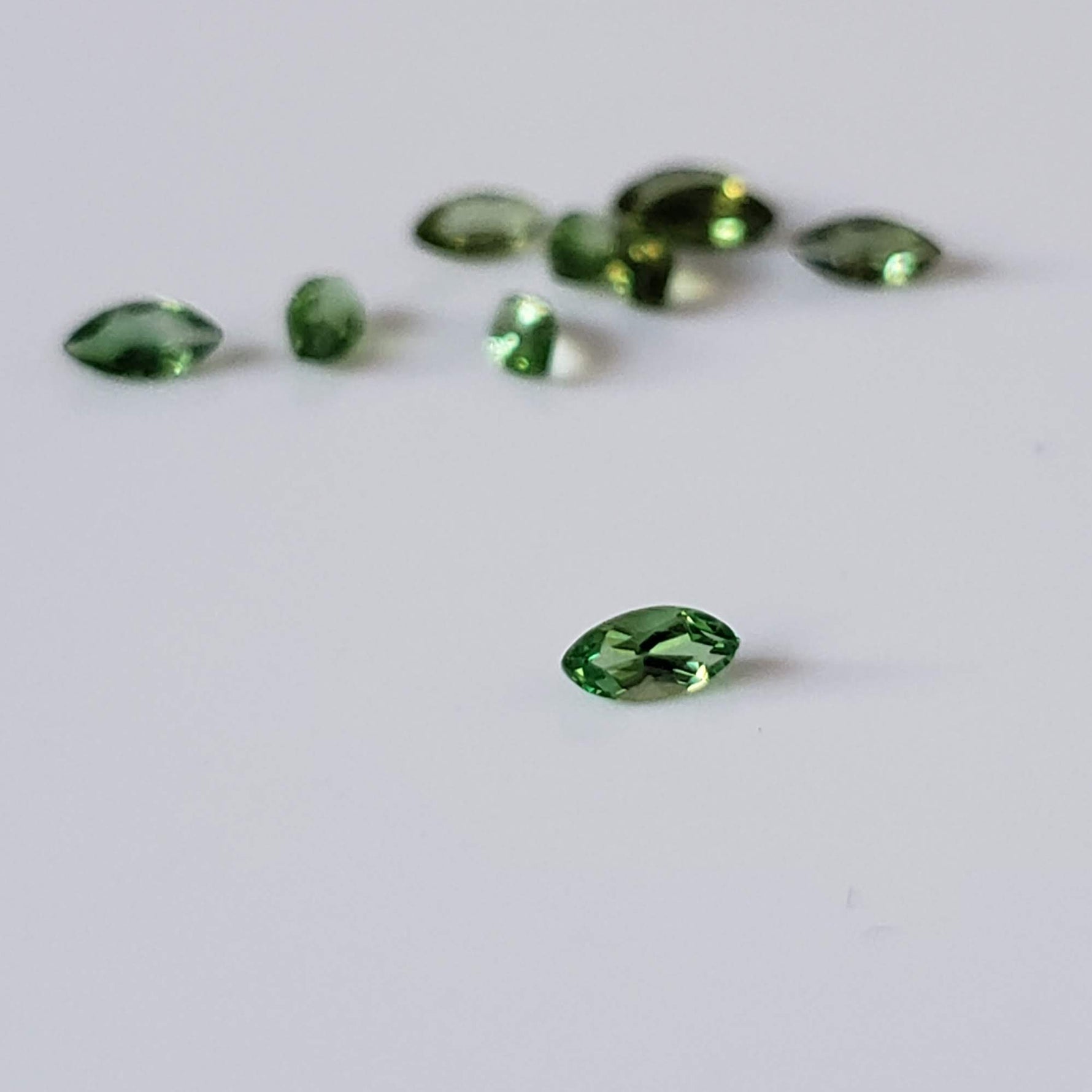  Chrome Tourmaline | 10 Piece Lot | Marquise Cut | Green | 4x2mm 0.71tcw 3