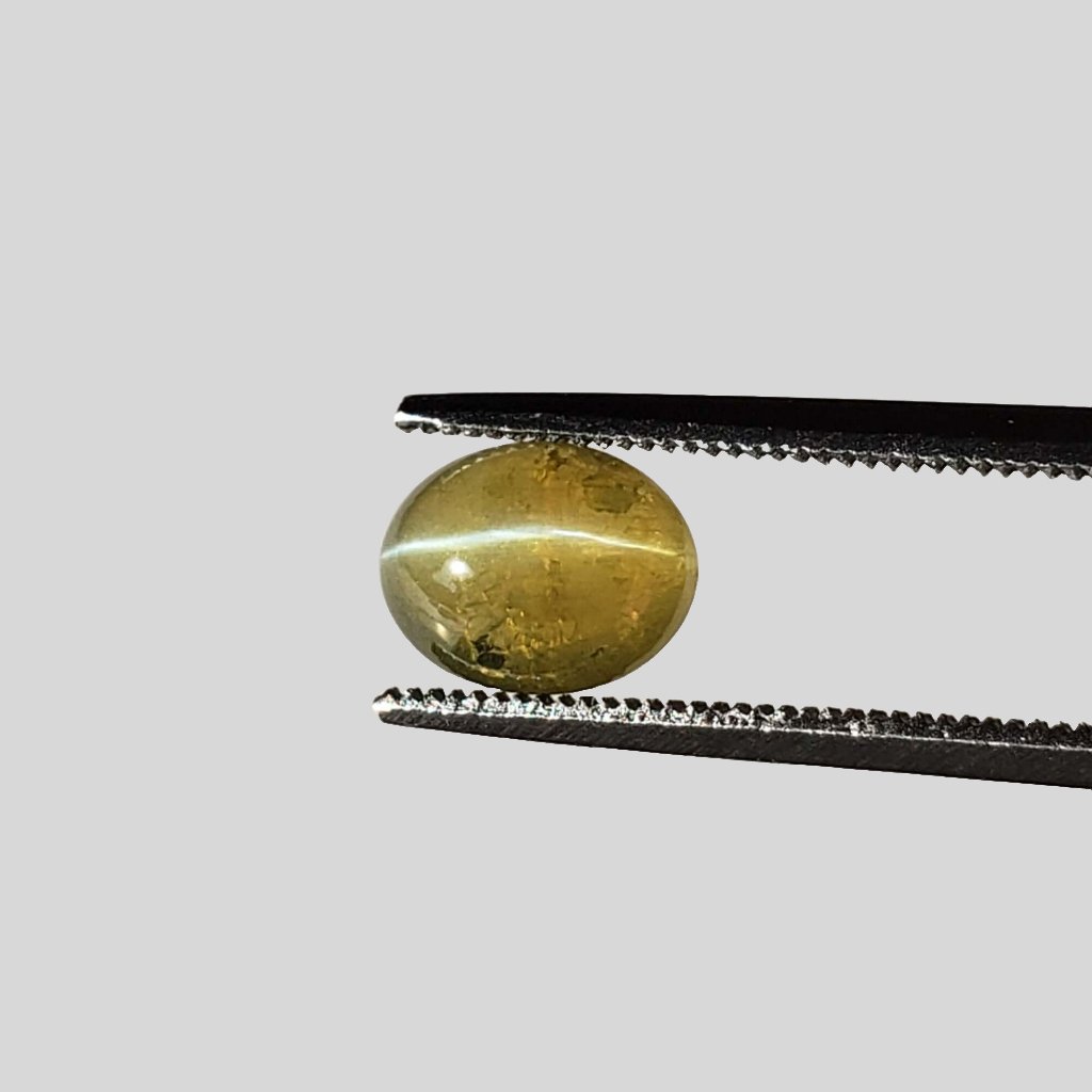  Chrysoberyl Cats Eye | Oval Cabochon | 7.5x6mm 1.5ct 