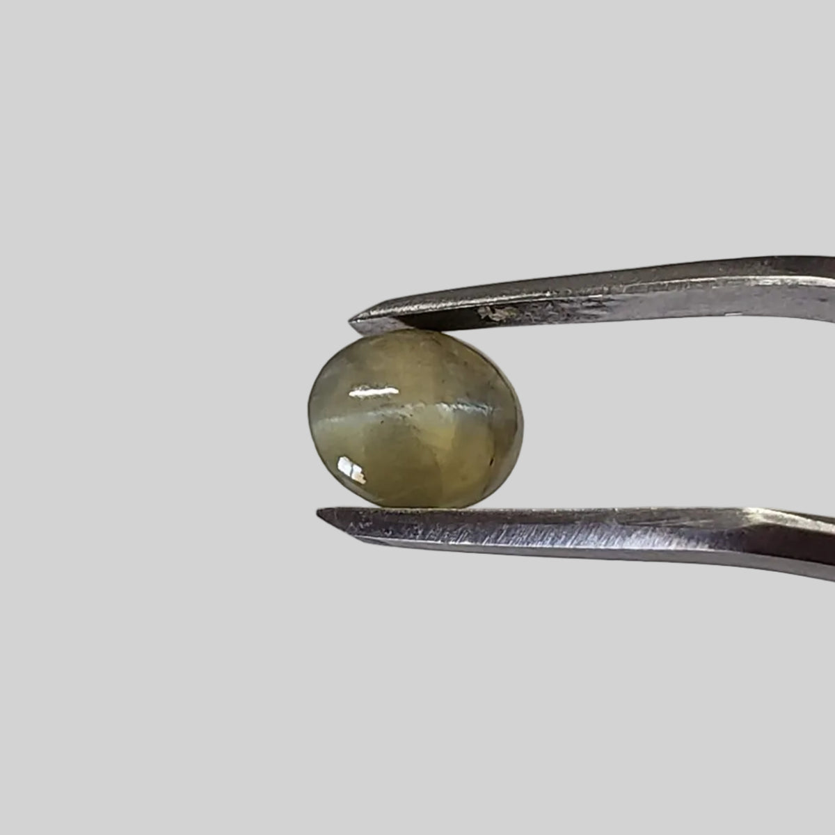  Chrysoberyl Cats Eye | Oval Cabochon | Amber Green | 7.5x6.5mm 1.5ct 3