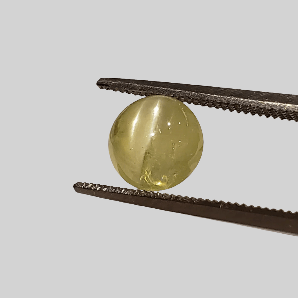  Chrysoberyl Cats Eye | Round Cabochon | Lime Green | 7.0mm 2.2ct 2