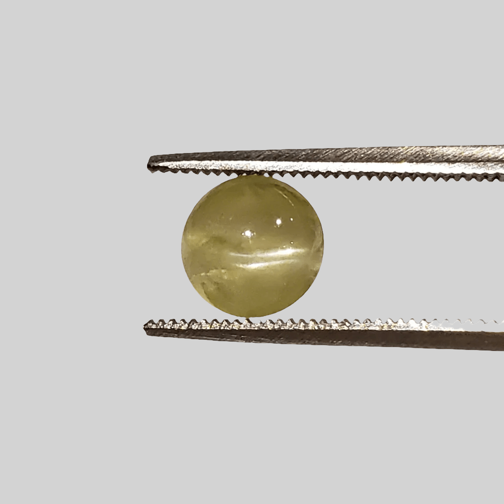  Chrysoberyl Cats Eye | Round Cabochon | Lime Green | 7.0mm 2.2ct 5