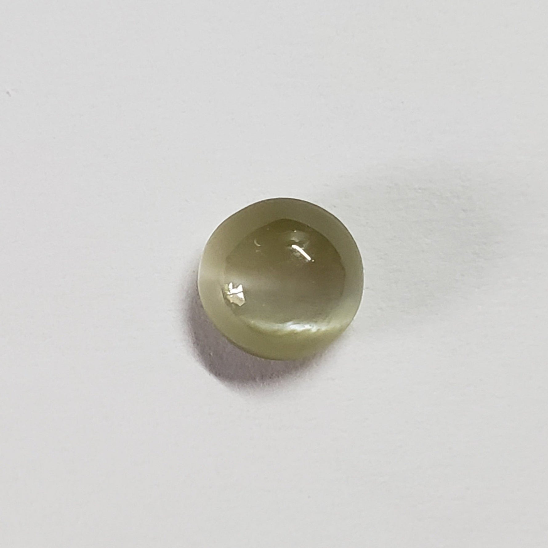  Chrysoberyl Cats Eye | Round Cabochon | Yellow | 6.0mm 1.2ct 2