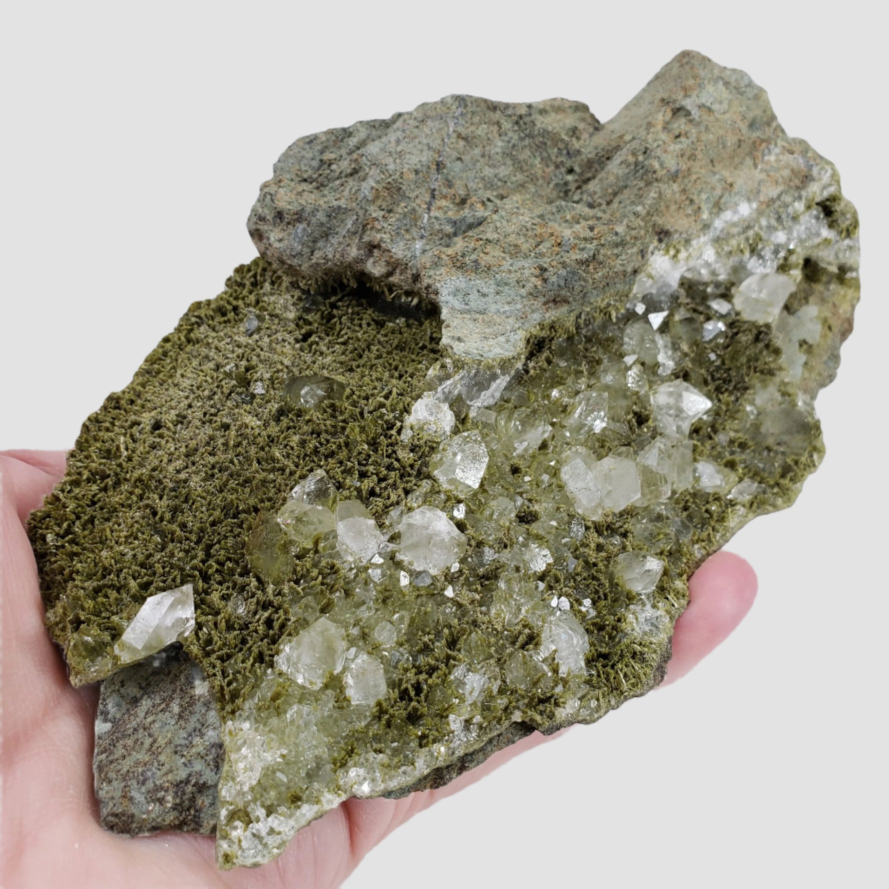  Clinozoisite var. Pistacite and Quartz Cluster | 623.8 gr | Green Epidote | Alicante, Spain 