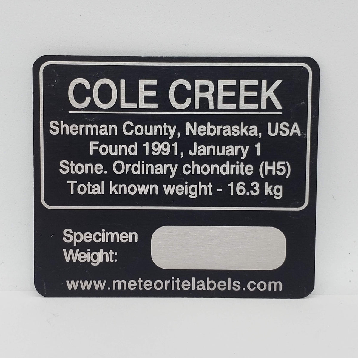  Cole Creek Meteorite | 0.45 Gr | Part Slice | H5 Chondrite | Low TKW | Nebraska, USA 6