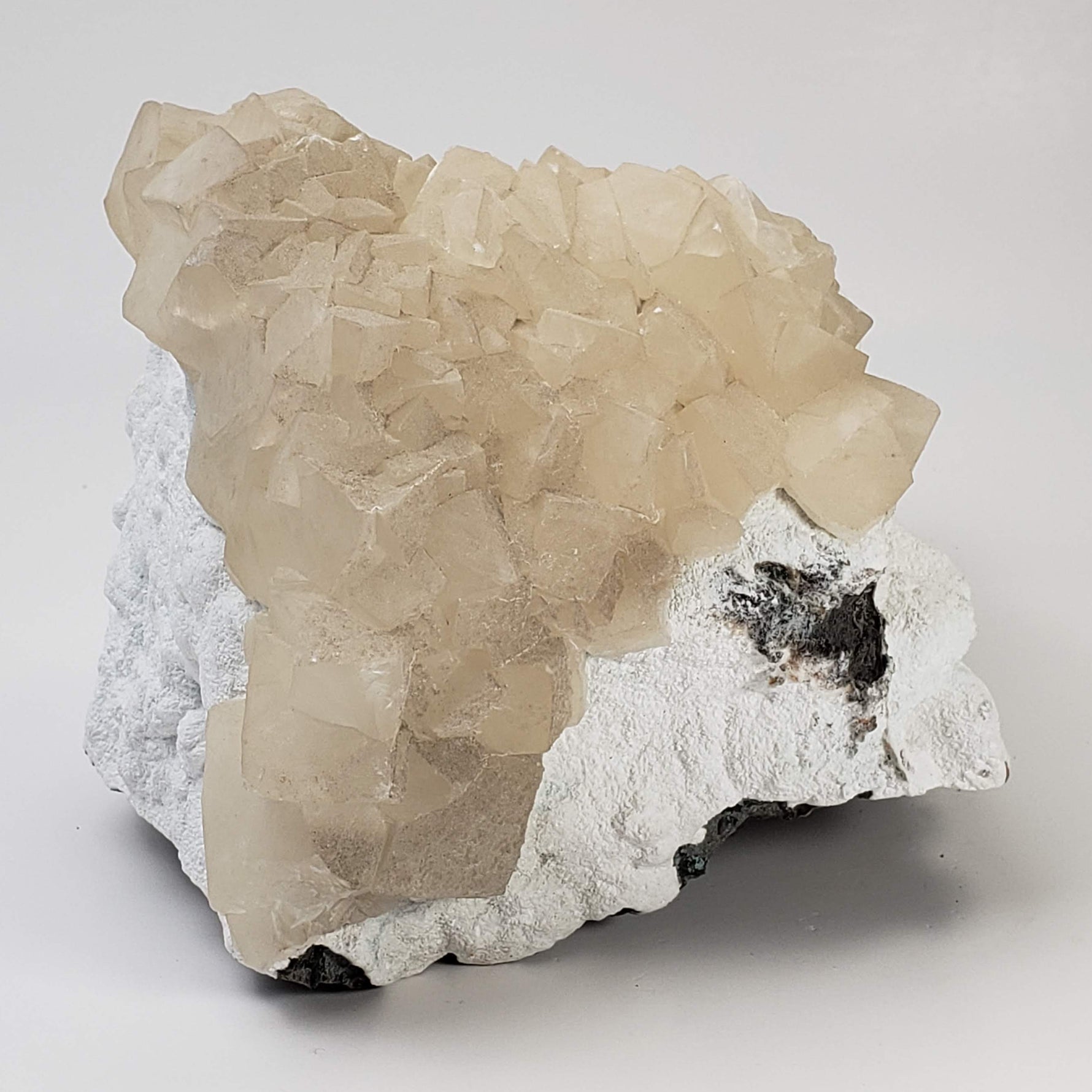  Cubic Calcite on Mordenite Druse | 3.43 KG | Nashik India 3