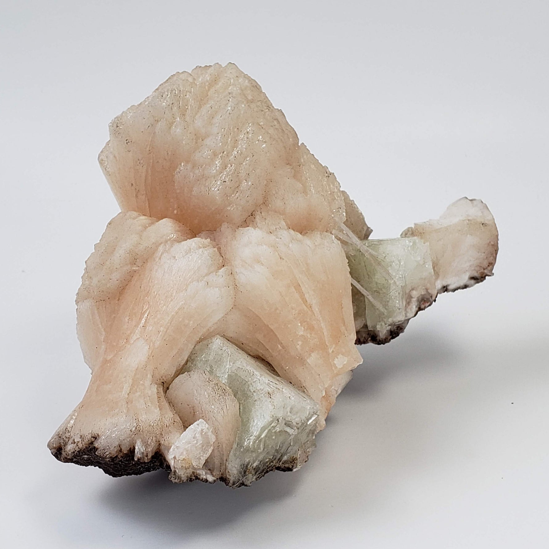  Cubic Green Apophyllite on Pink Stilbite with Scolecite Spray | 812 gr | Crystal | Nasik, India 1