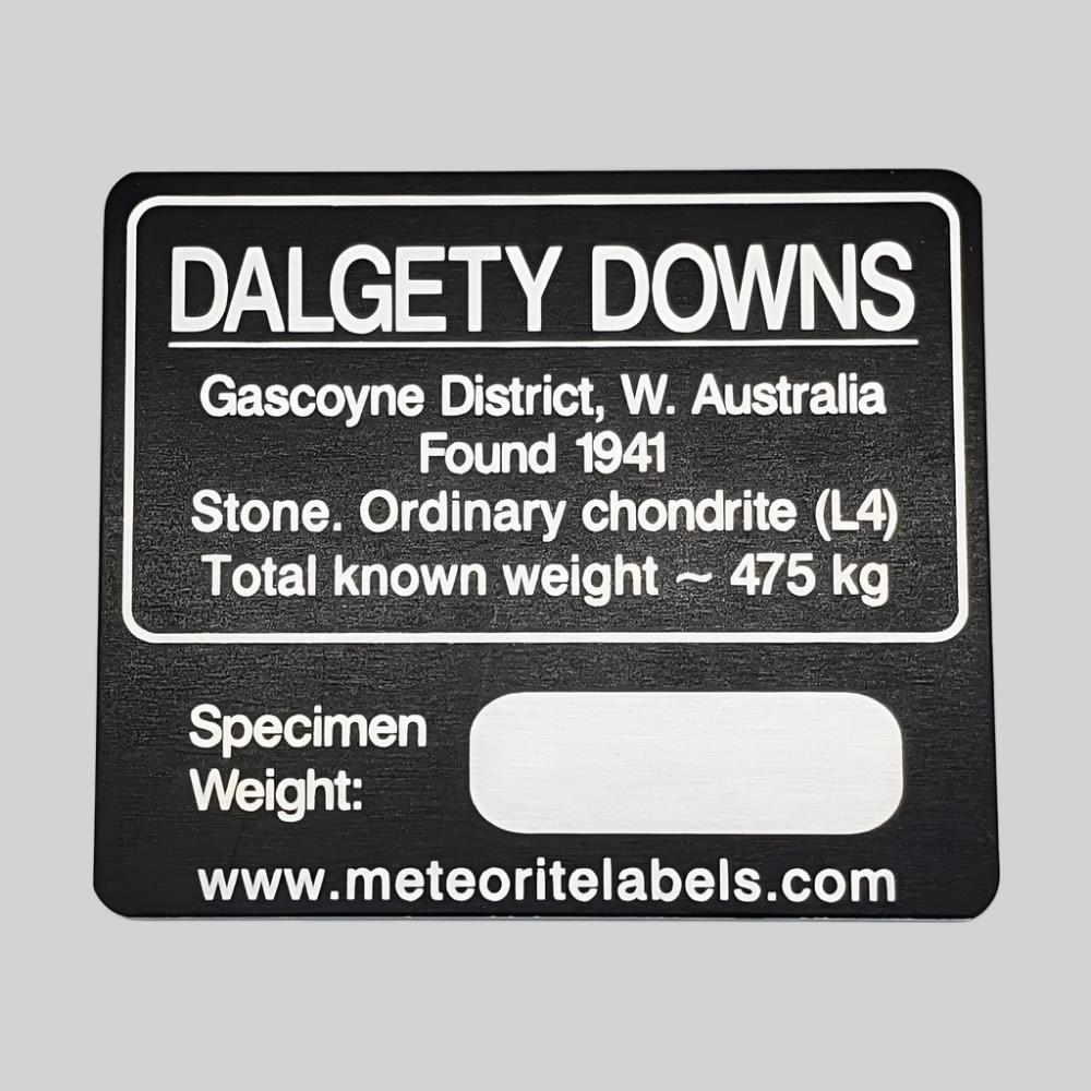  Dalgety Downs Meteorite | Flat Metal Label 