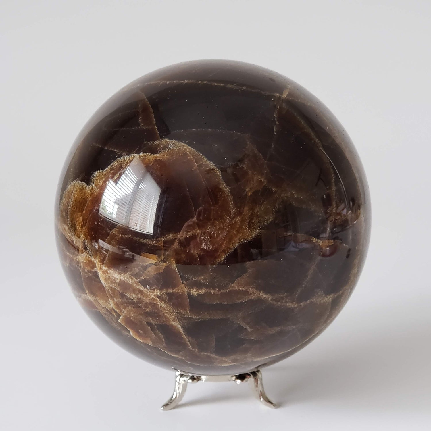  Dark Brown Aragonite Sphere | 104 mm, 4.1 in | 1.71 kg 