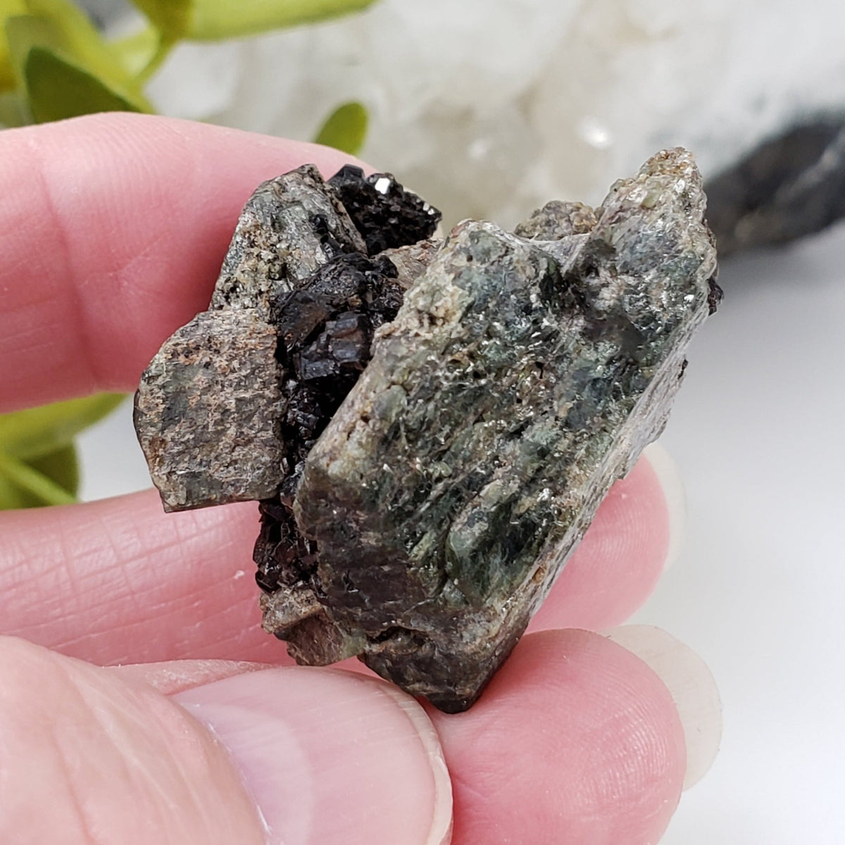  Diopside Crystal Cluster | 31 grams | Biotite Mica Micro | Otter Lake, QC, Canada 1