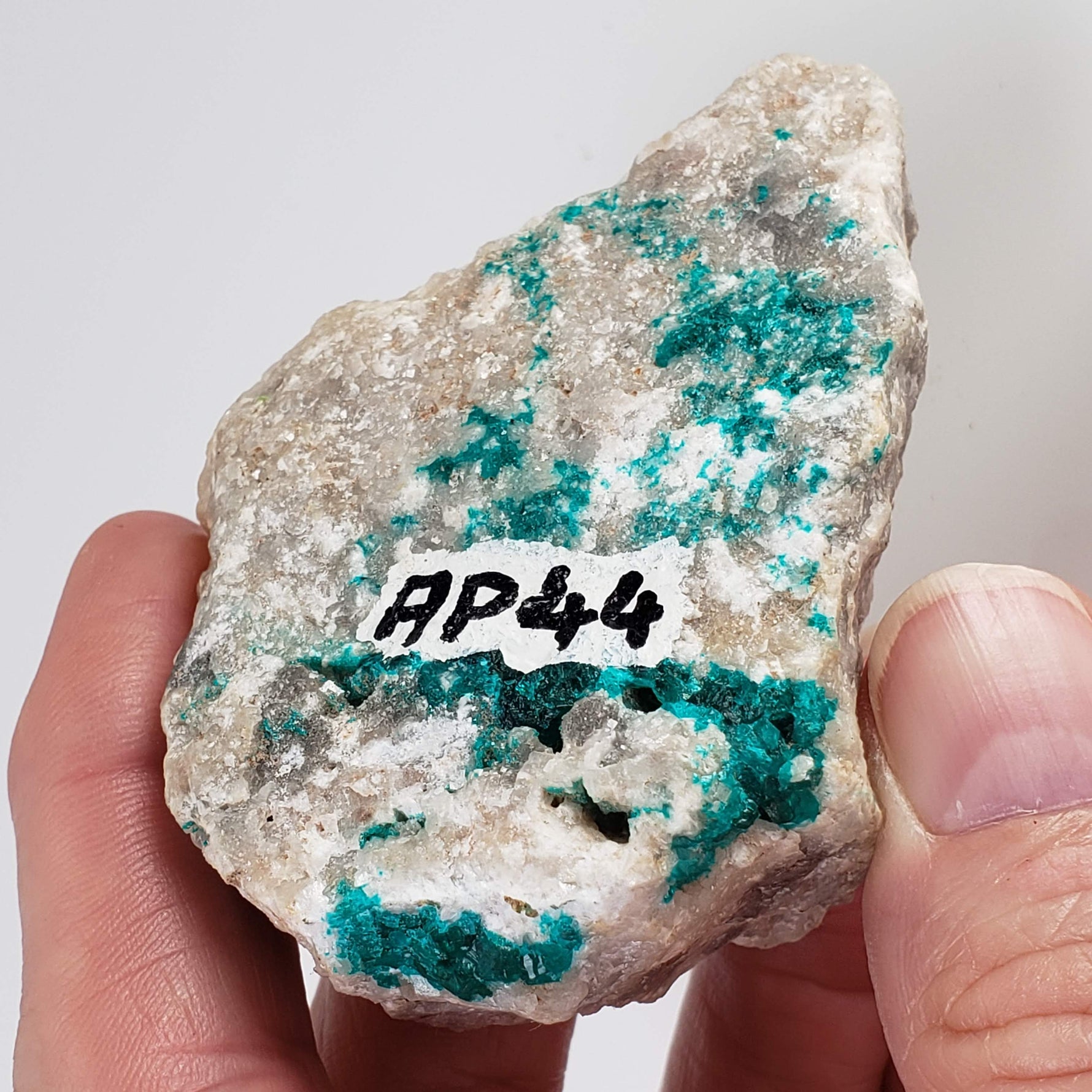  Dioptase on Calcite | Emerald Green Crystals | 116.72 Gr | Tsumeb Mine, Otavi, Namibia 7