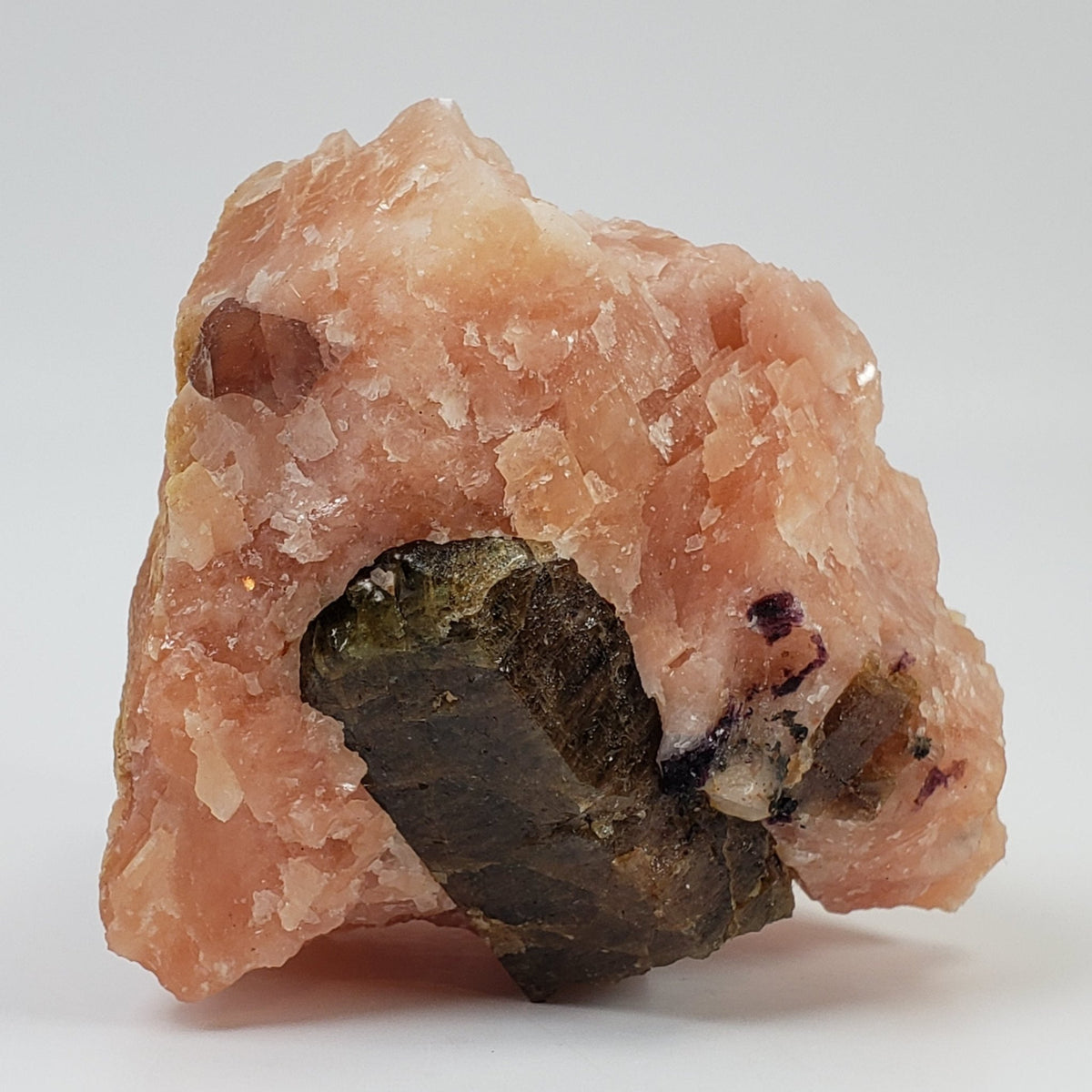  Fluorapatite Crystal on Calcite Matrix | 304 grams | Yates Mine, Quebec, Canada 3