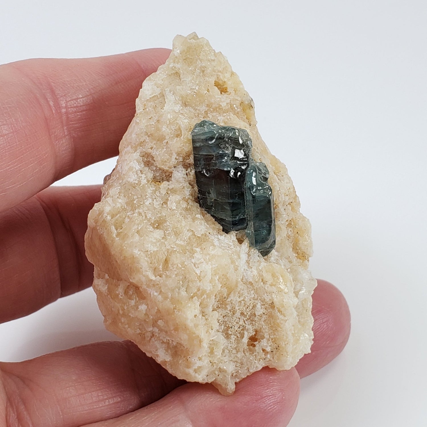  Fluorapatite Crystal on Calcite matrix | 76 gr | Russia 