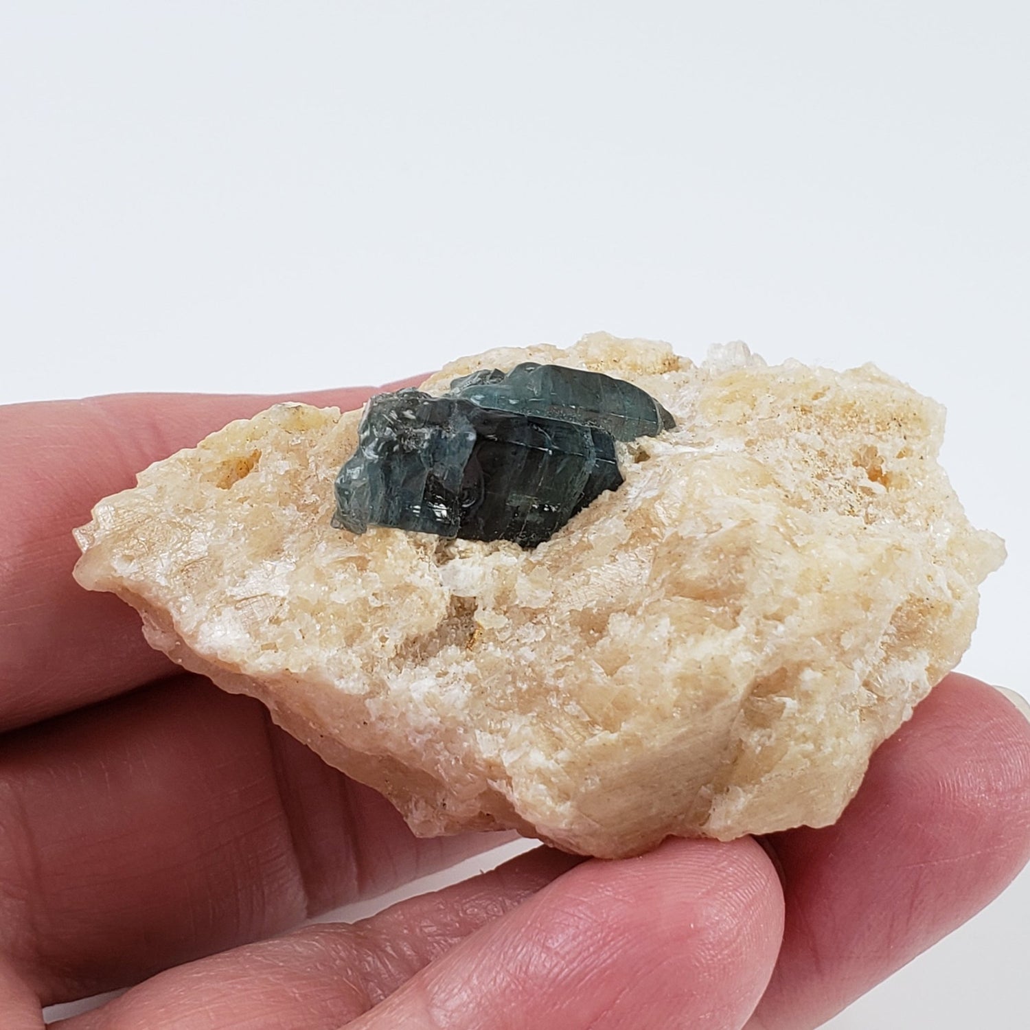  Fluorapatite Crystal on Calcite matrix | 76 gr | Russia 1